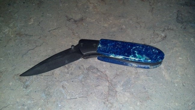 Ajoite and Shattuckite Knife - Adam's Minerals LLC