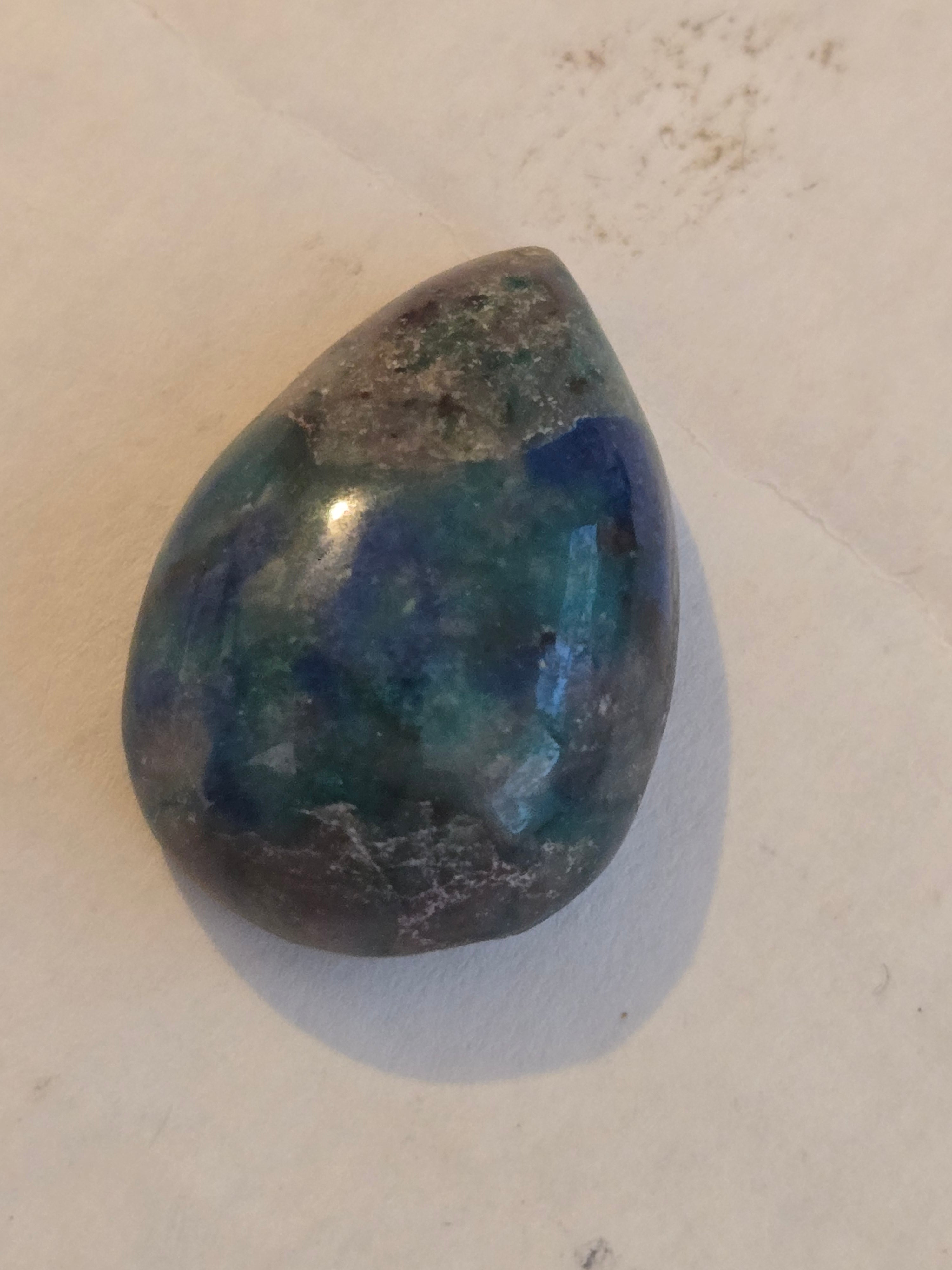Ajoite Shattuckite Pear Cabochon