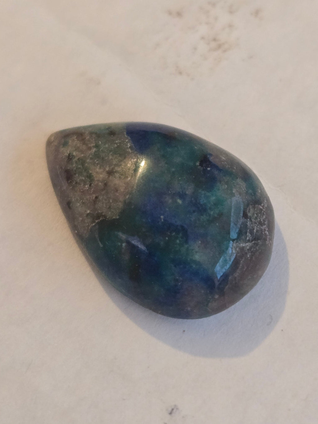 Ajoite Shattuckite Pear Cabochon
