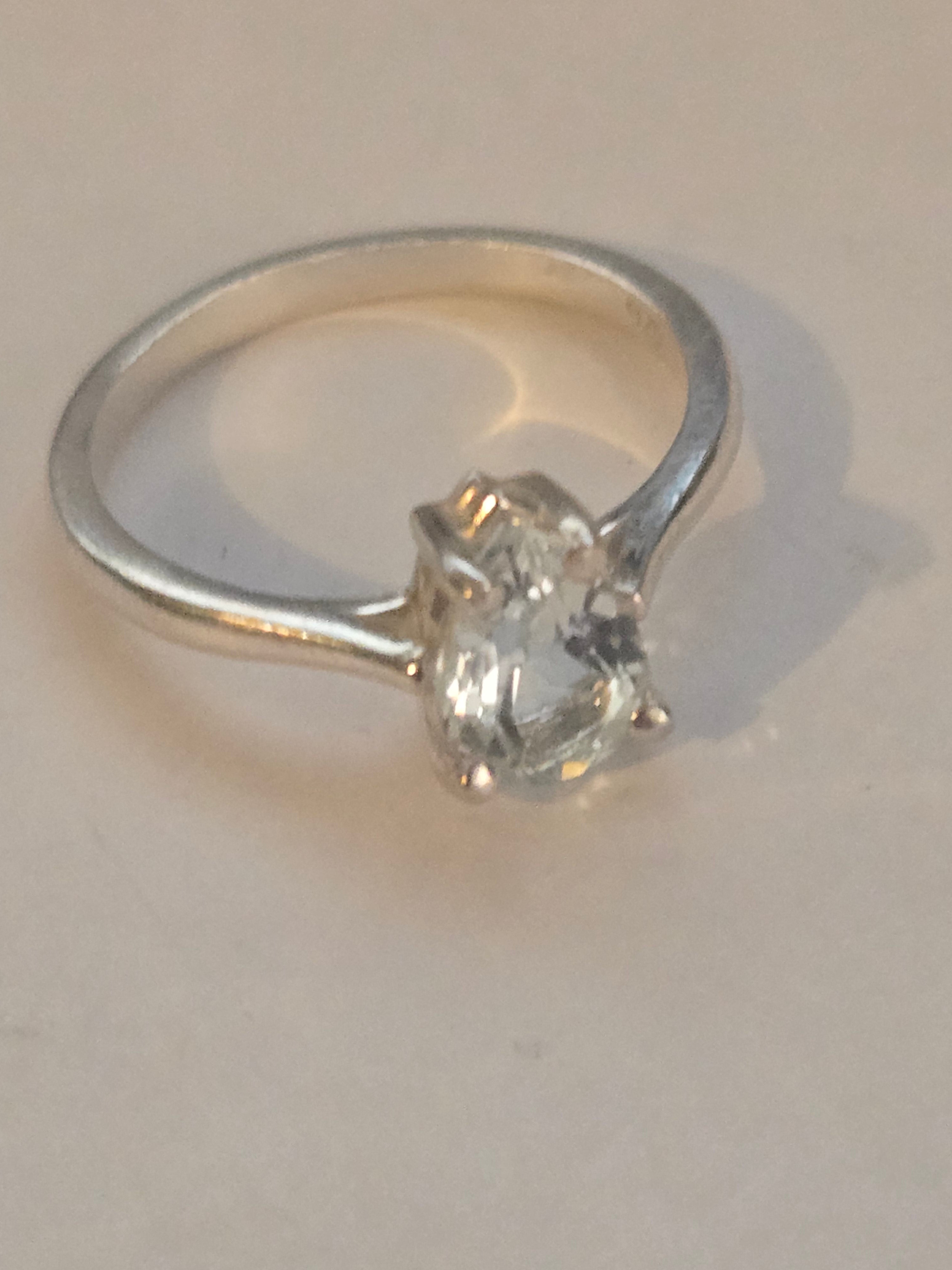 Aquamarine Pear Ring