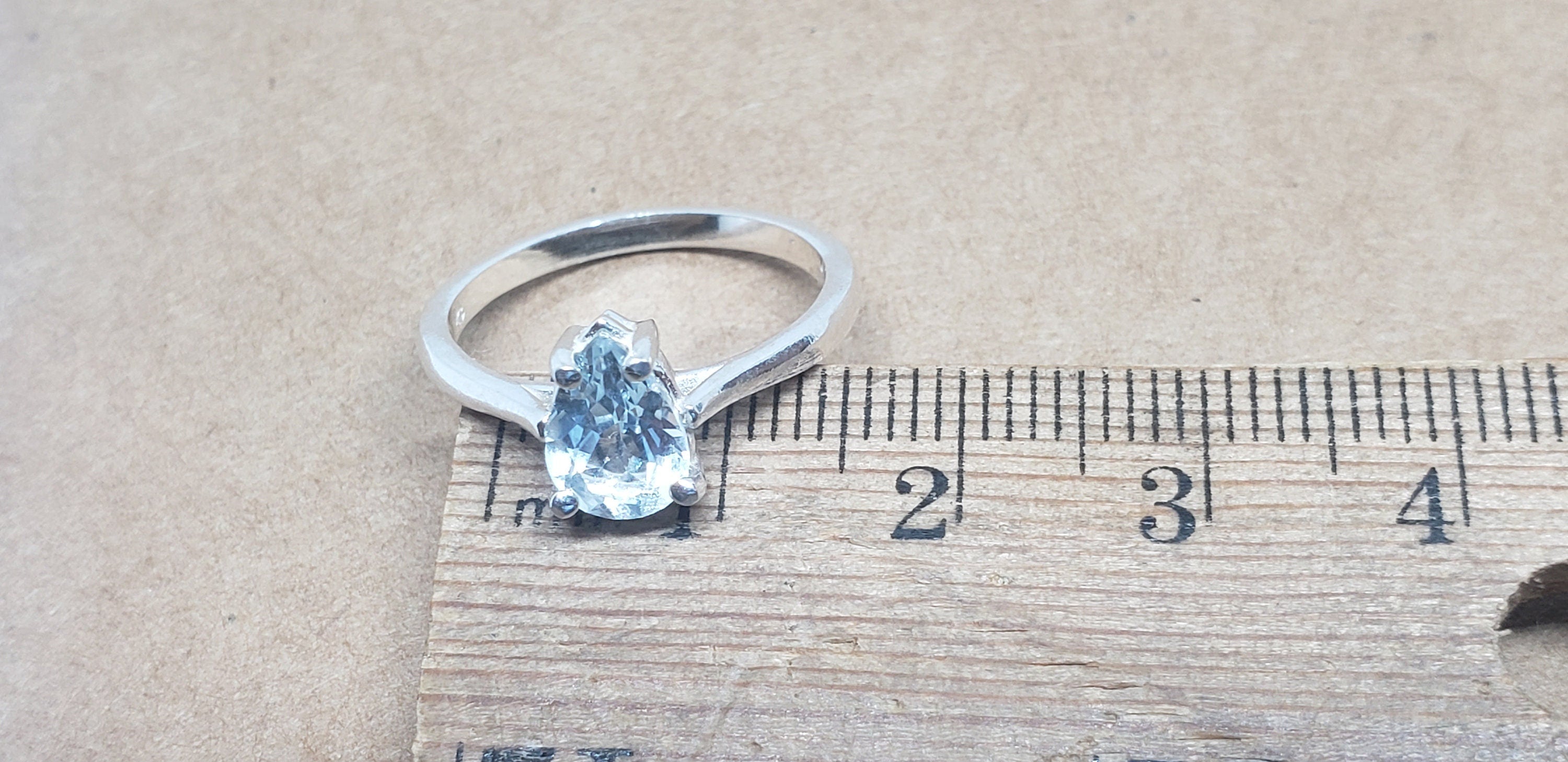 Aquamarine Pear Ring