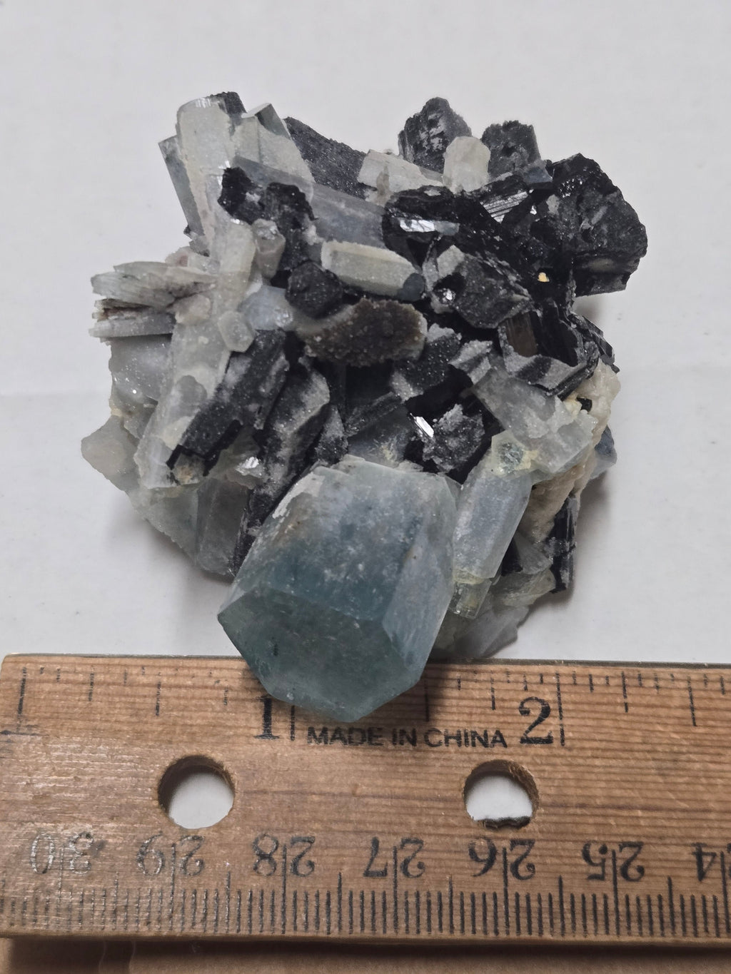Aquamarine with Schorl