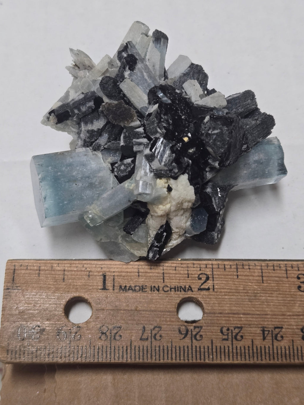 Aquamarine with Schorl