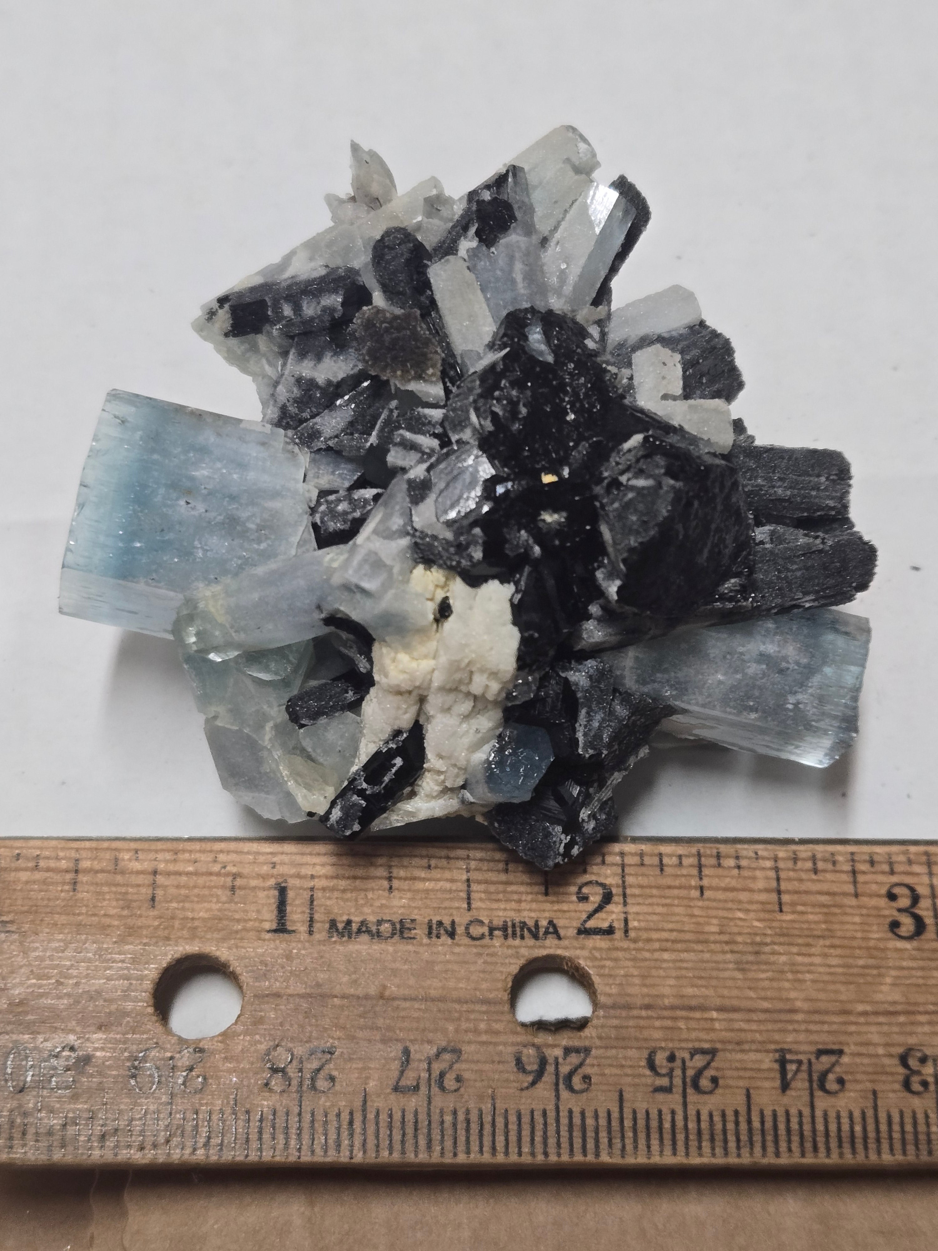 Aquamarine with Schorl