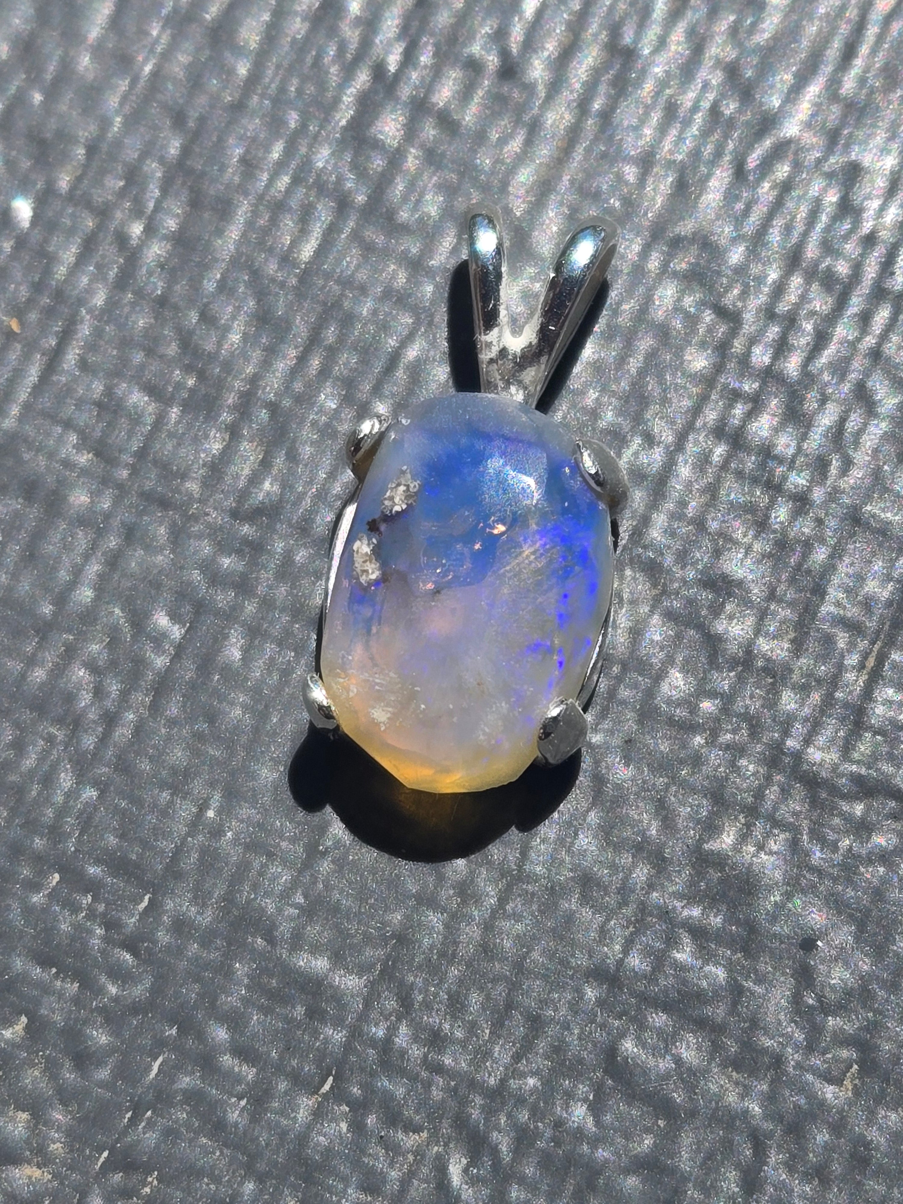 Australian Black opal pendant
