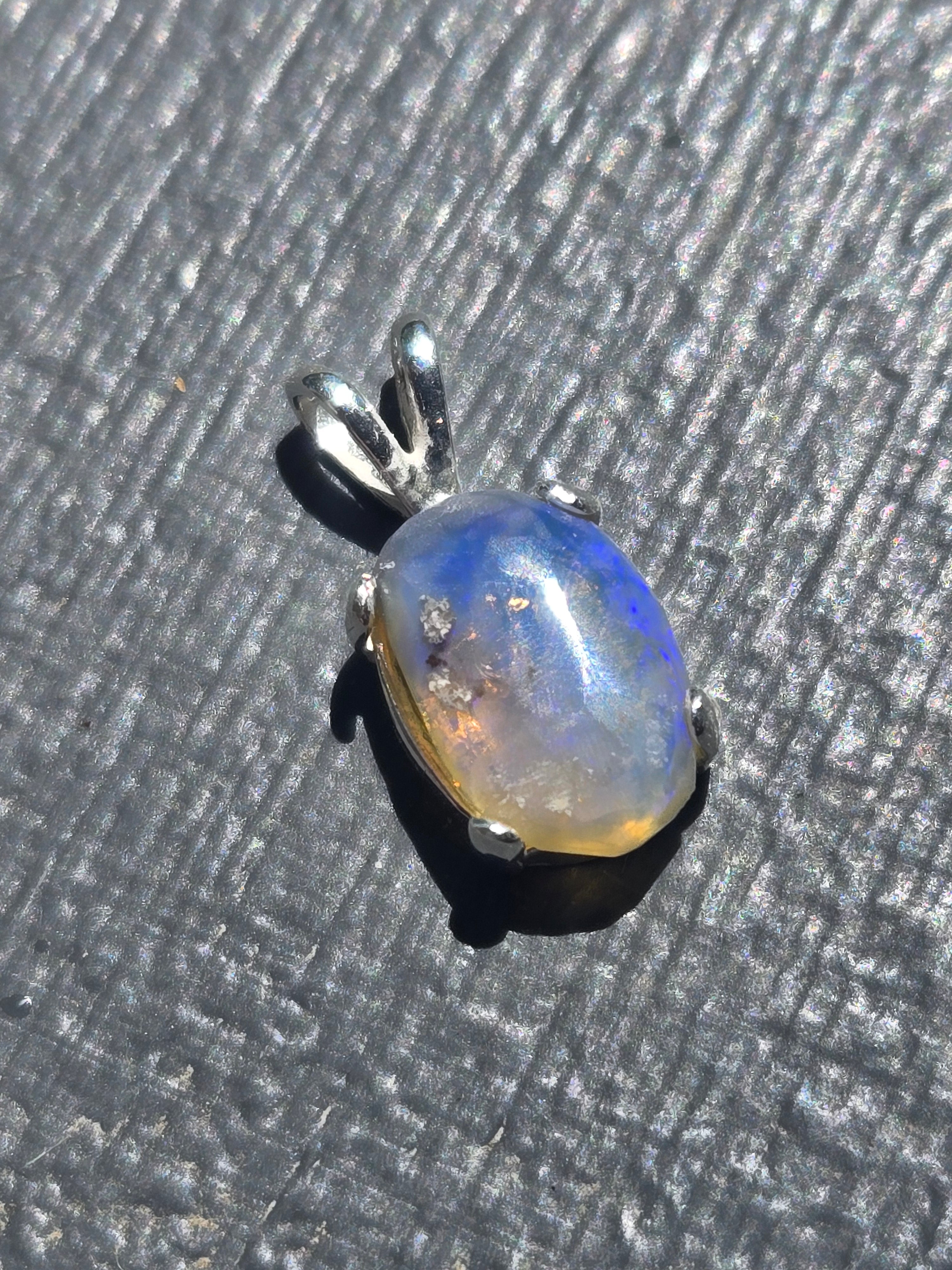 Australian Black opal pendant