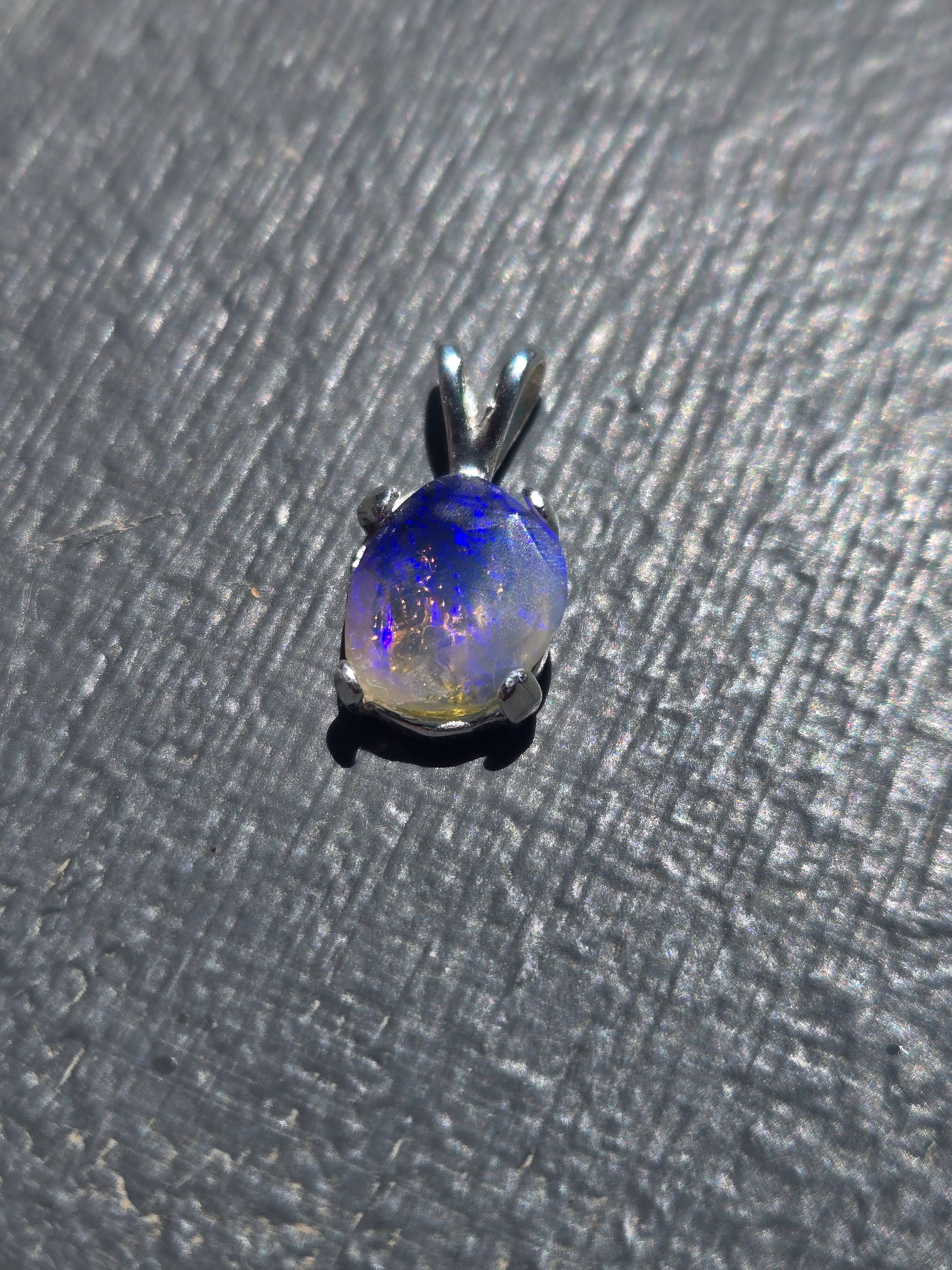 Australian Black opal pendant