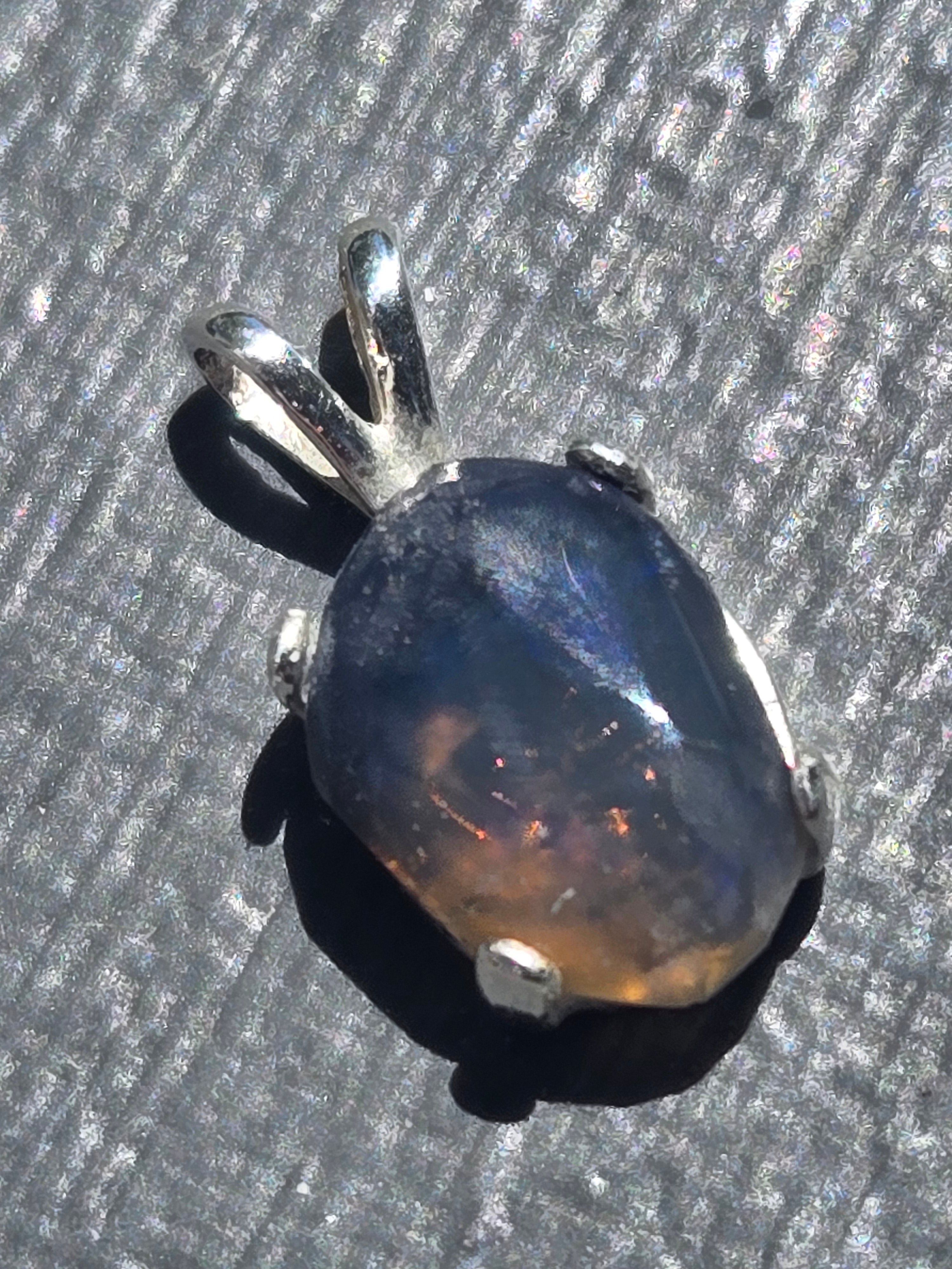 Australian Black opal pendant