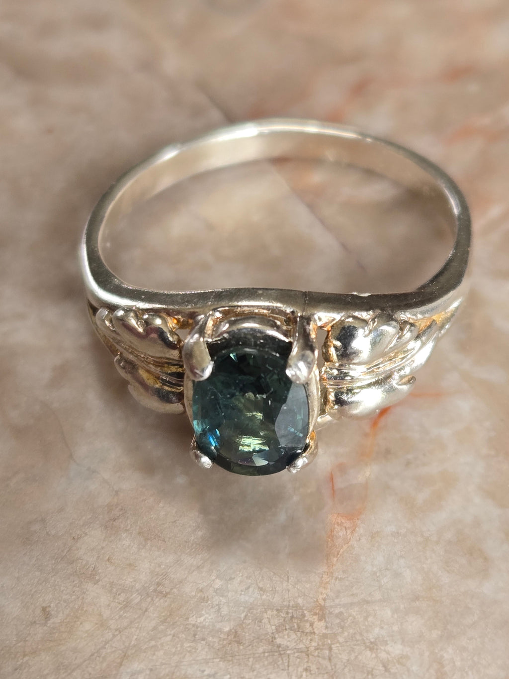 Australian Sapphire Leaf Ring