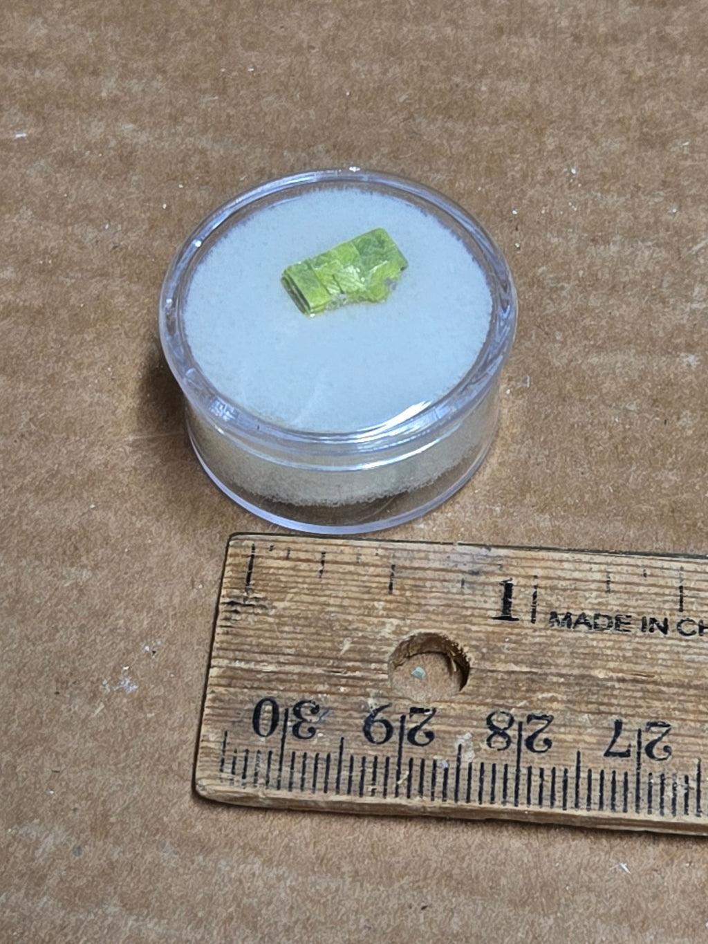 Autunite crystal