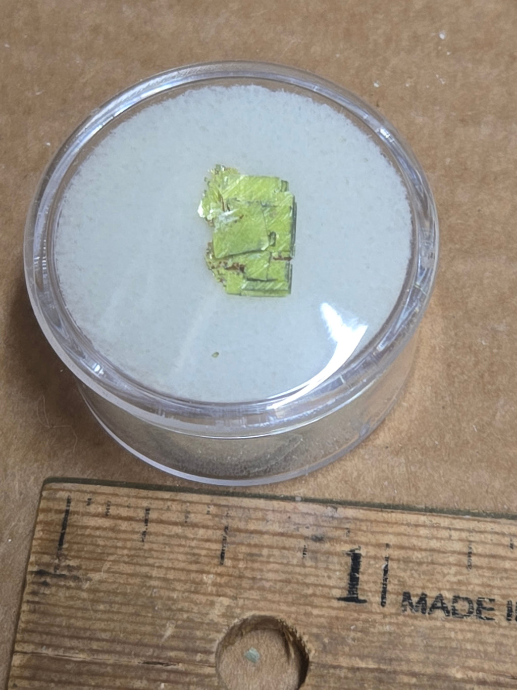 Autunite crystal