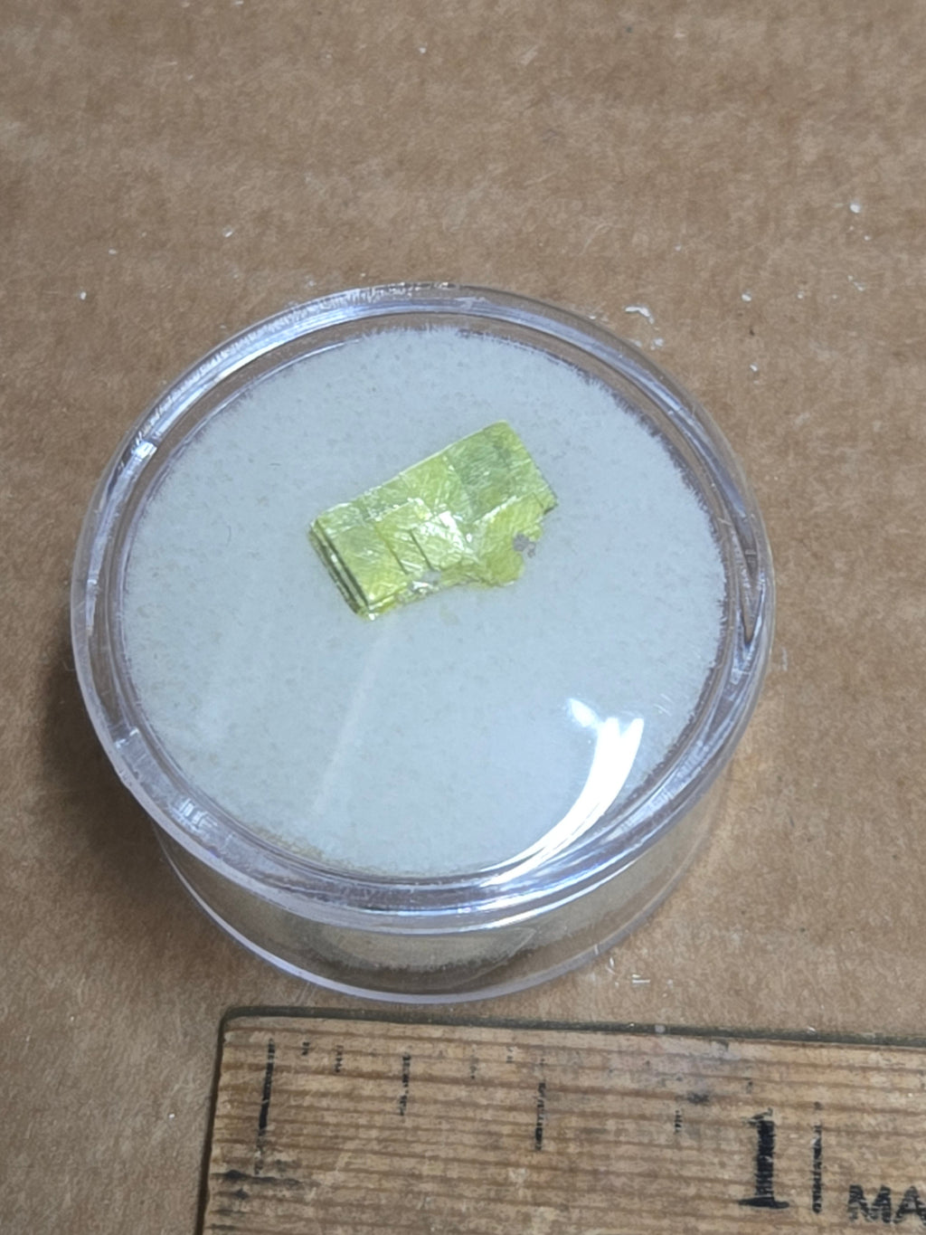 Autunite crystal