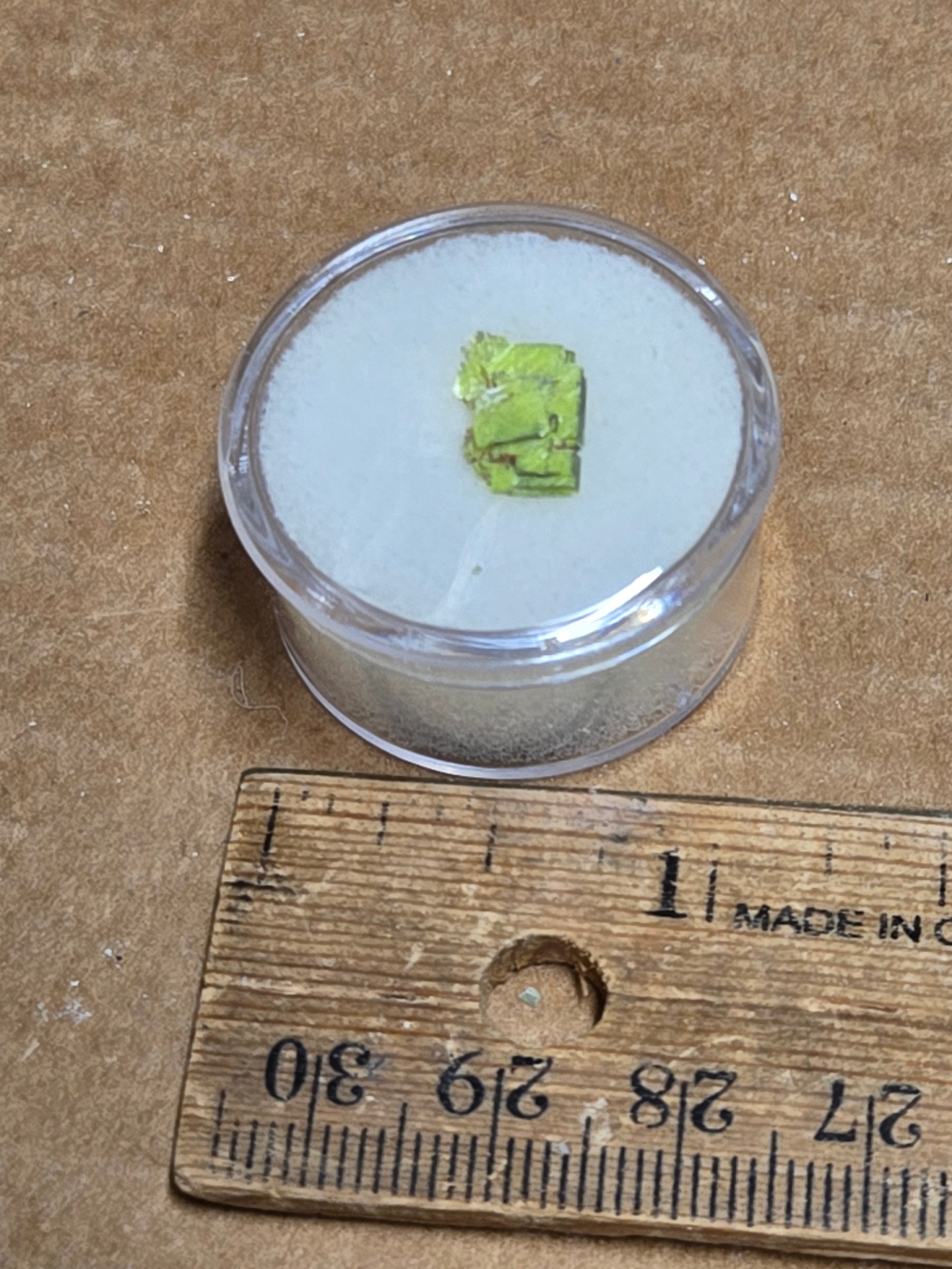 Autunite crystal