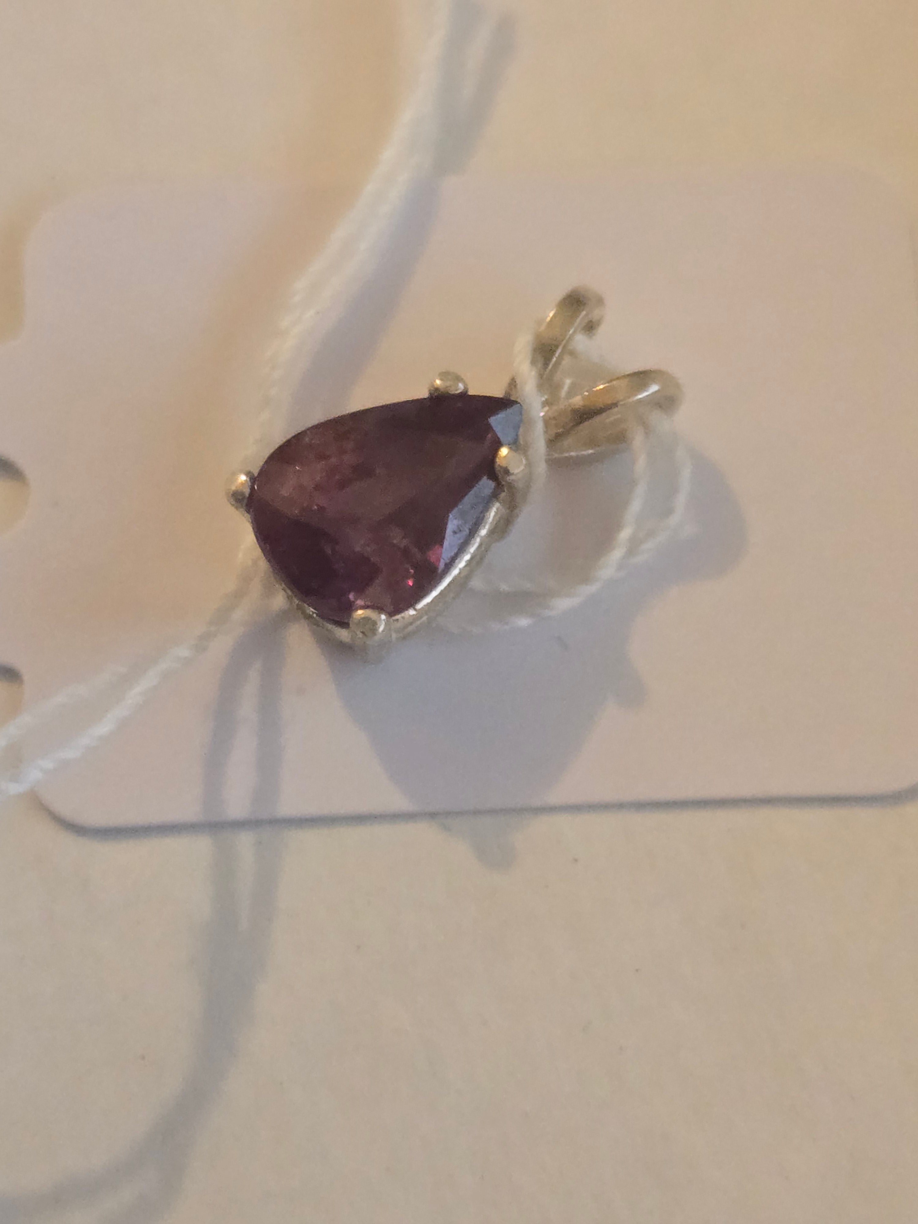 Axinite pear pendant