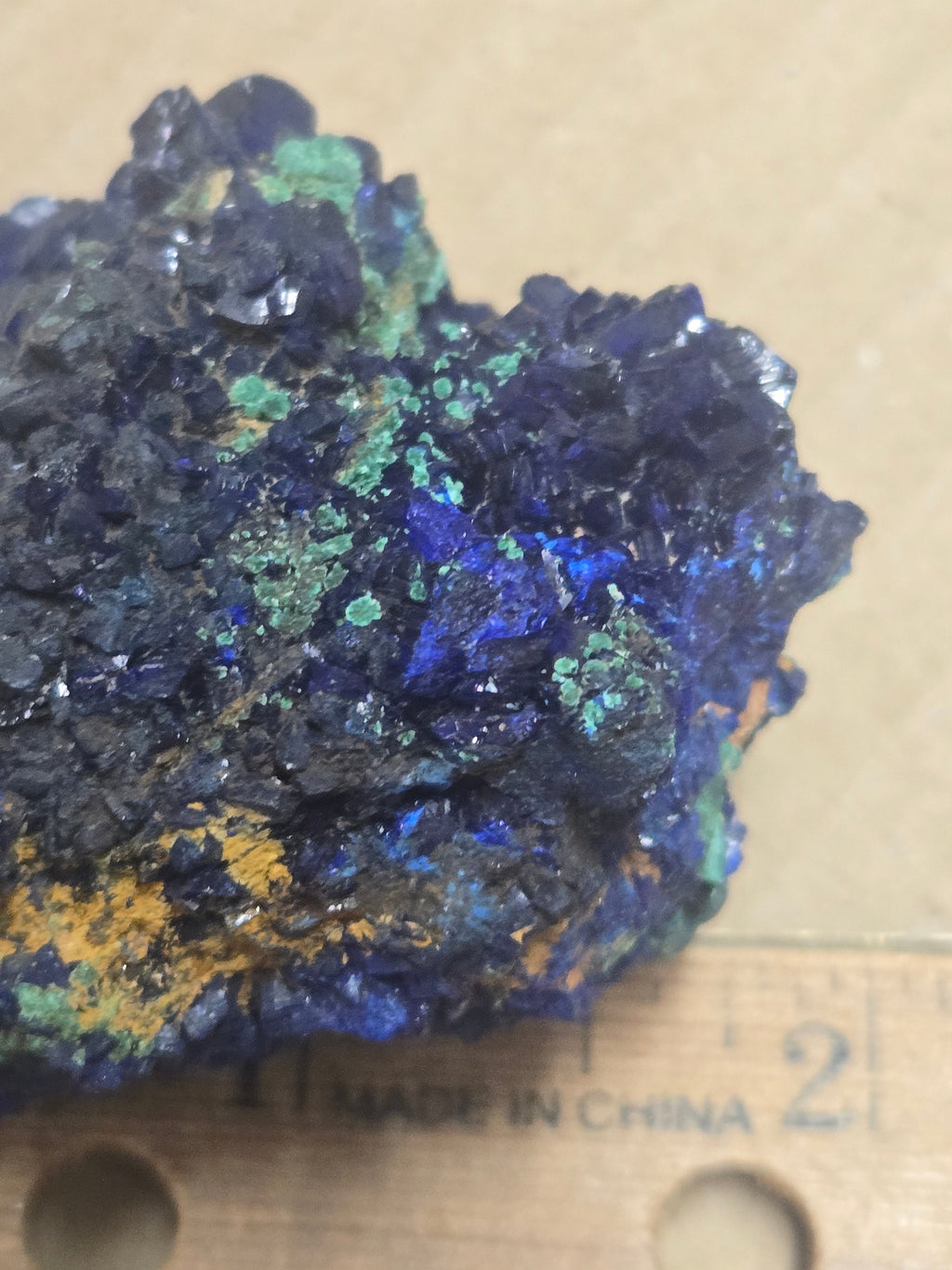 Azurite with Malachite