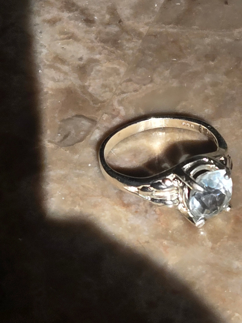 Blue topaz Leaf ring