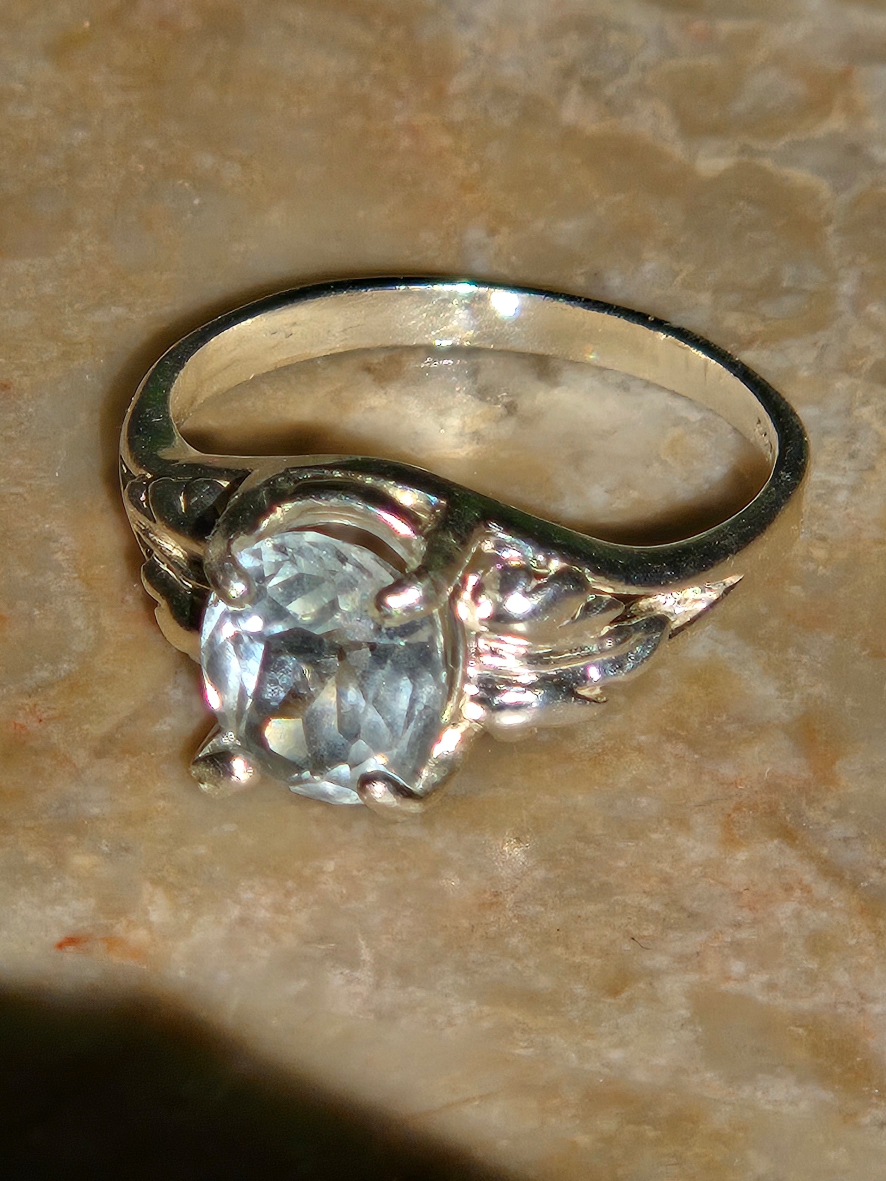 Blue topaz Leaf ring