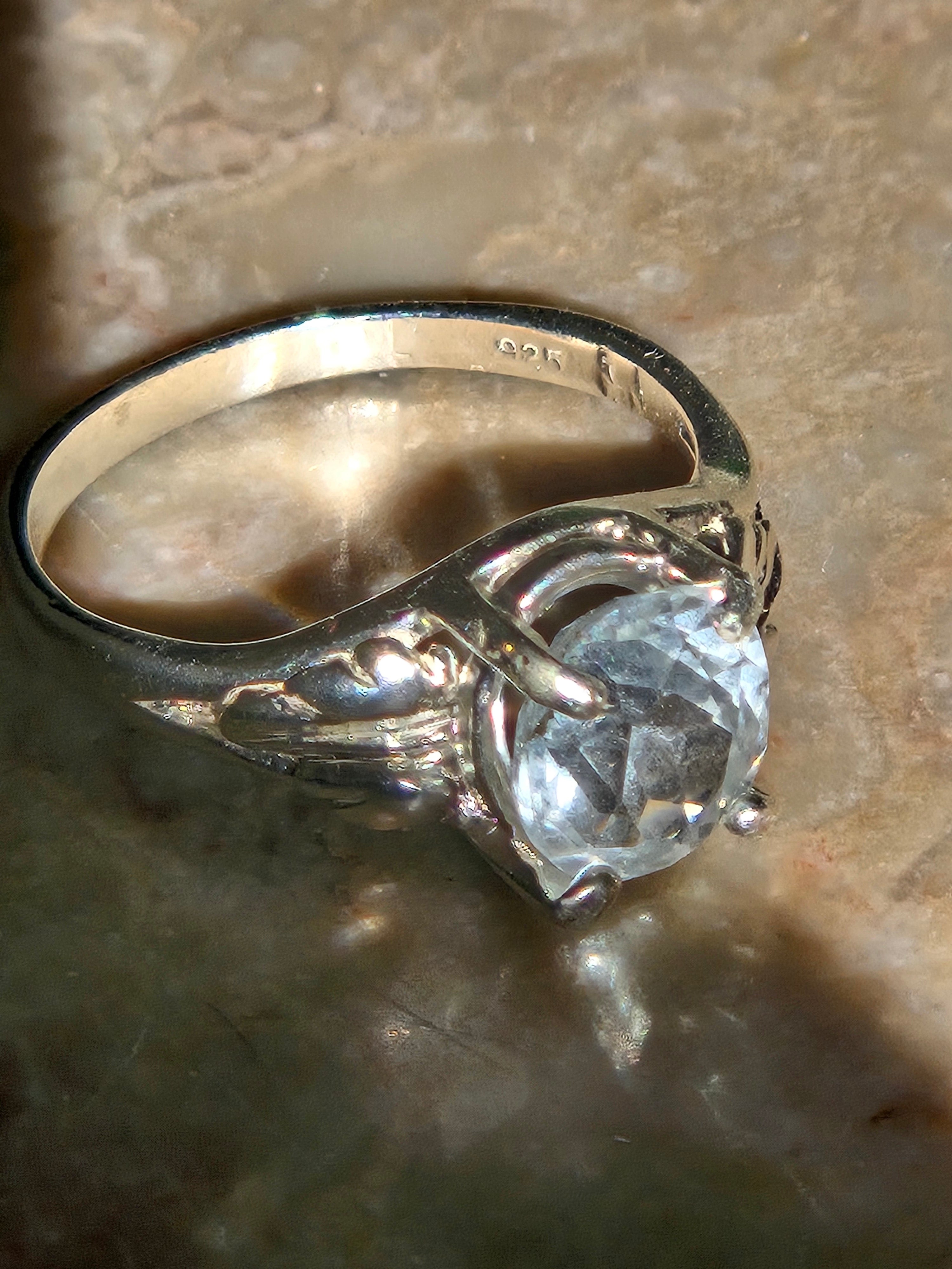 Blue topaz Leaf ring