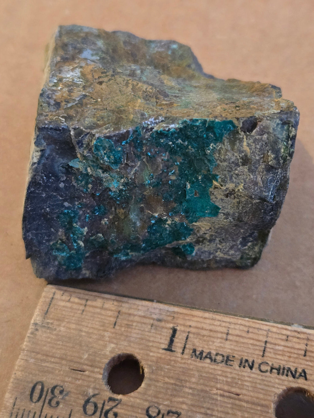 Brochantite with turquoise