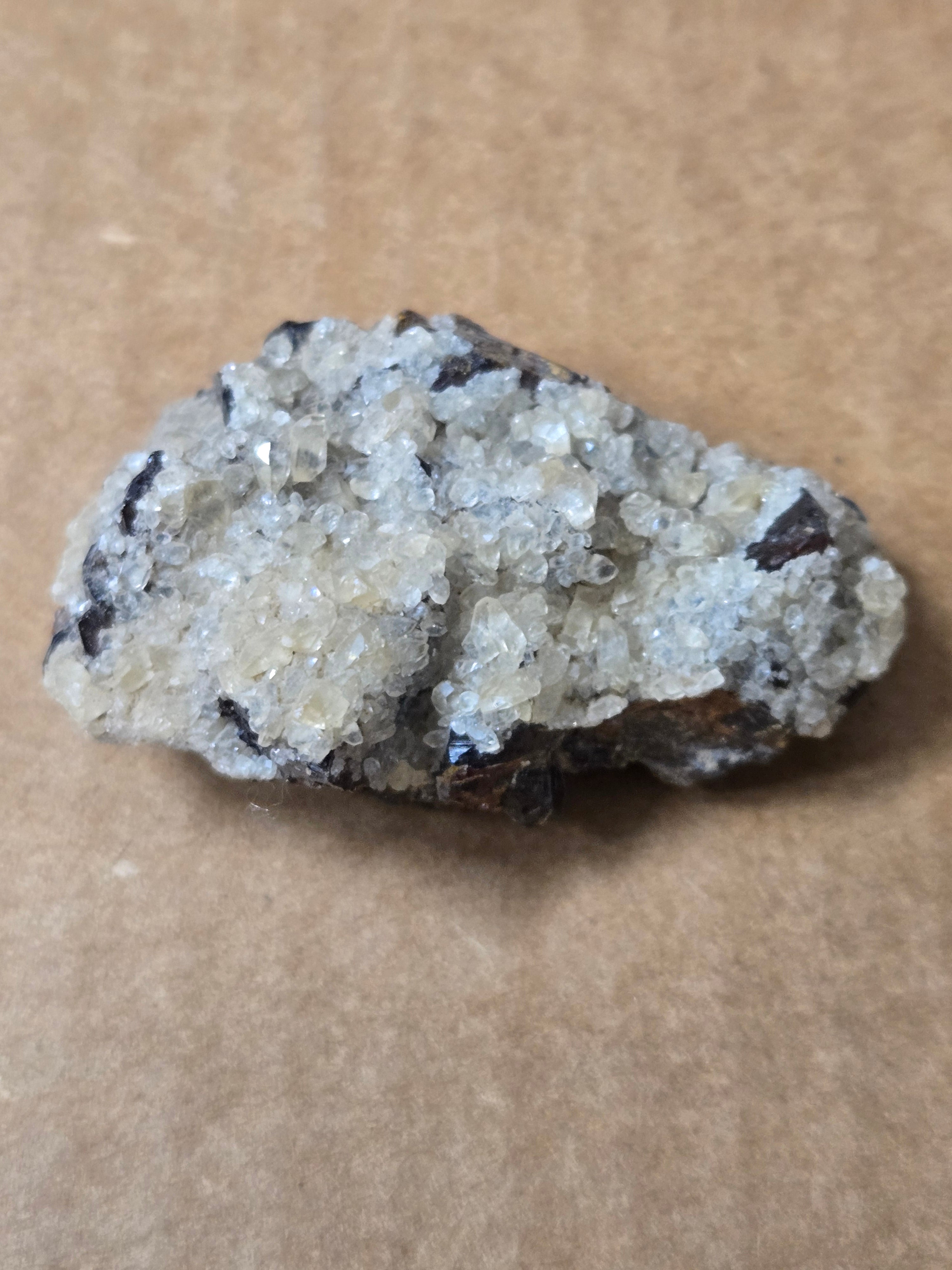 Calcite on sphalerite
