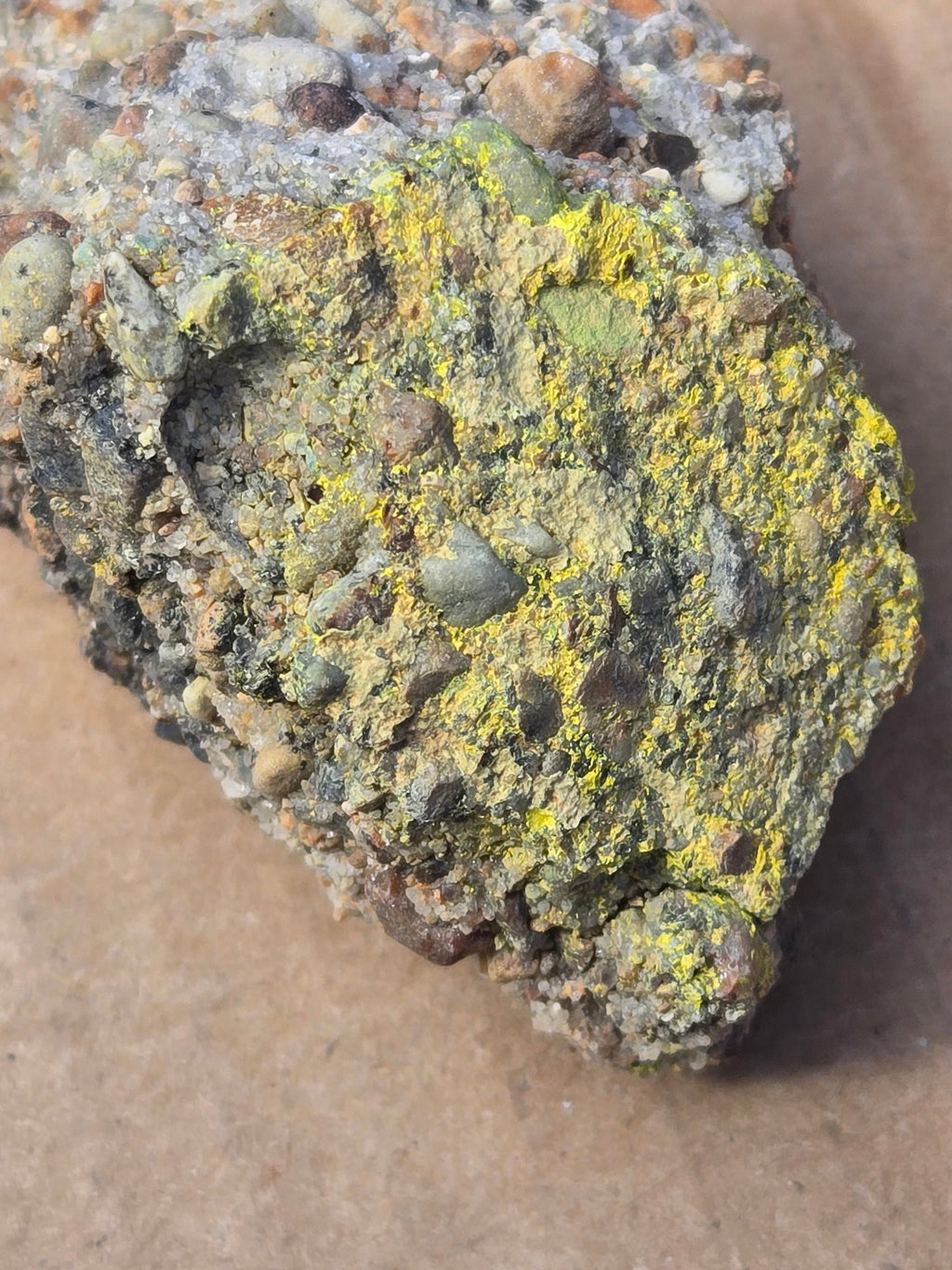 Carnotite on conglomerate