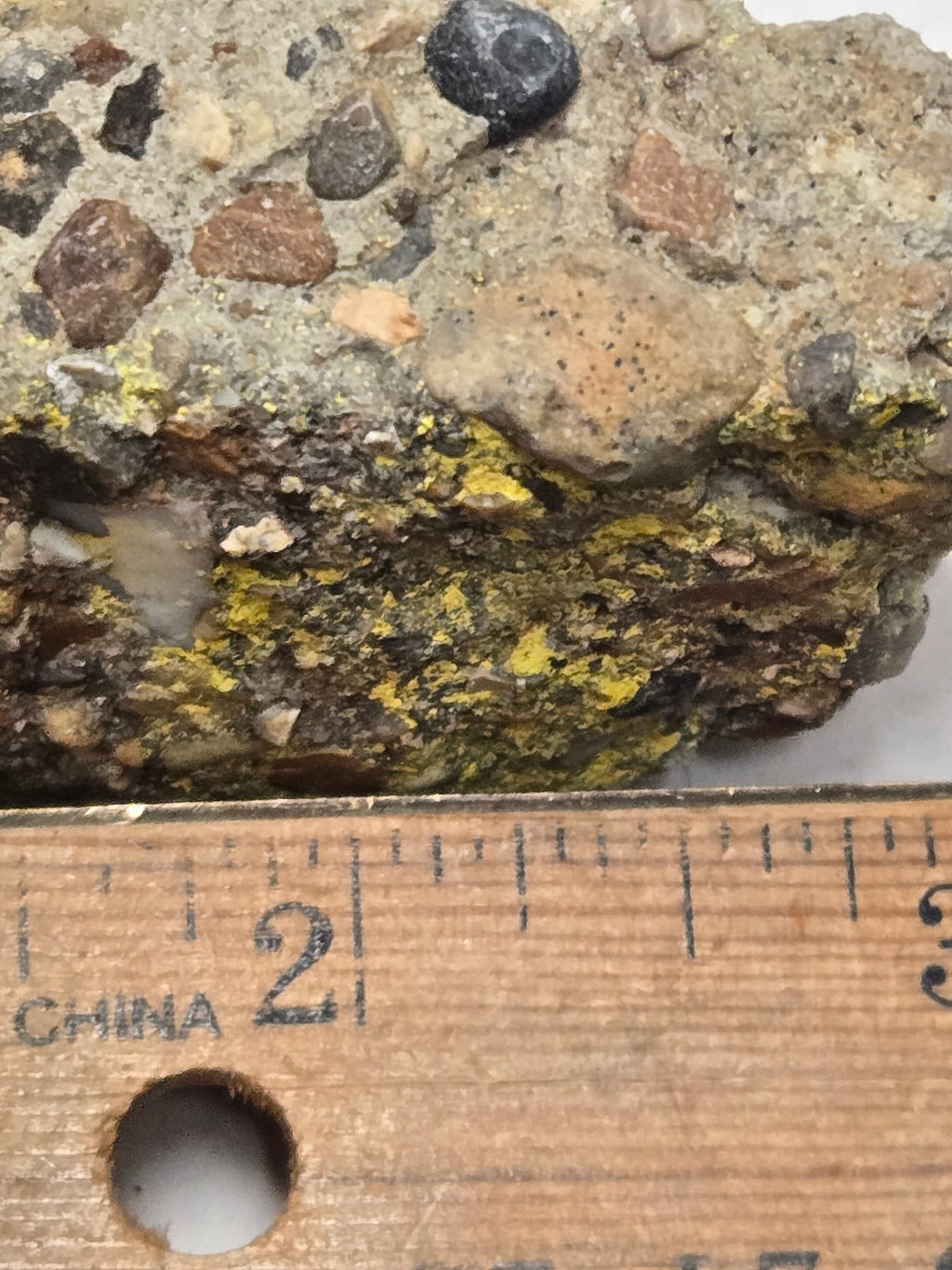 Carnotite on conglomerate
