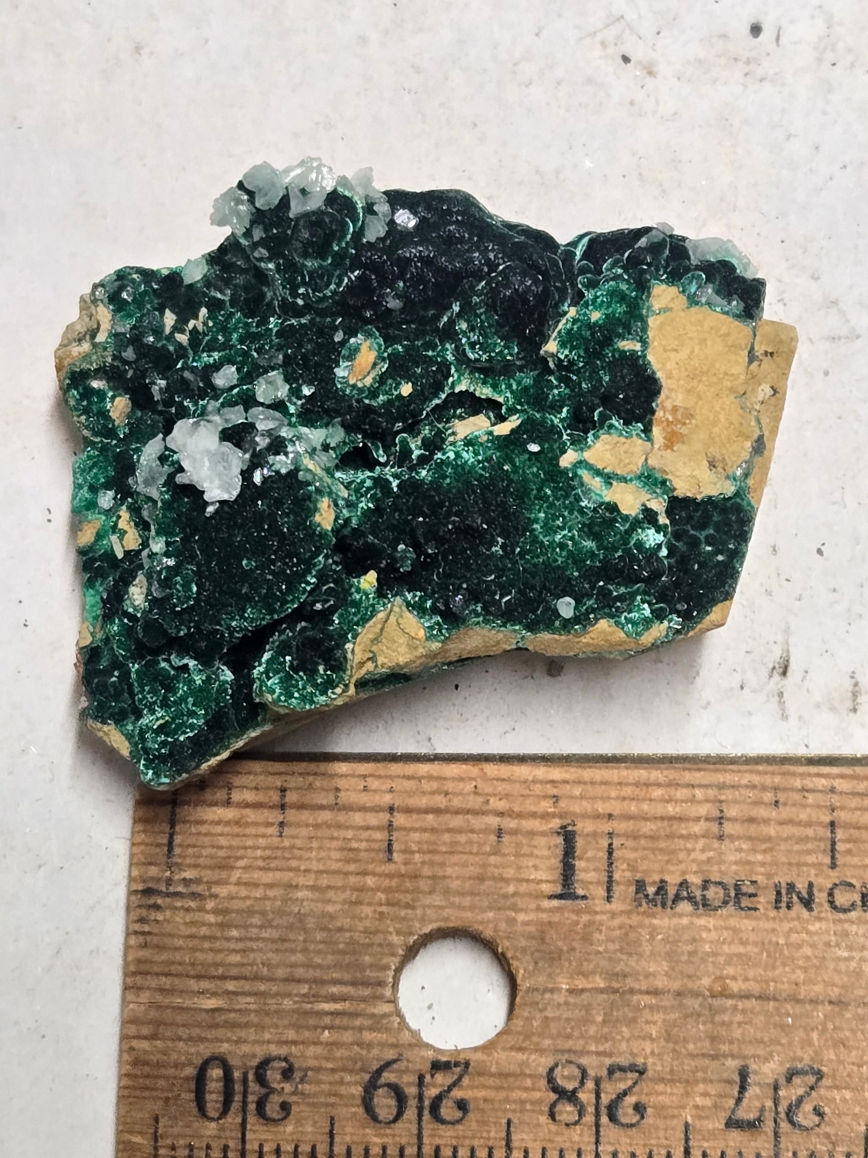 Cerussite on Malachite