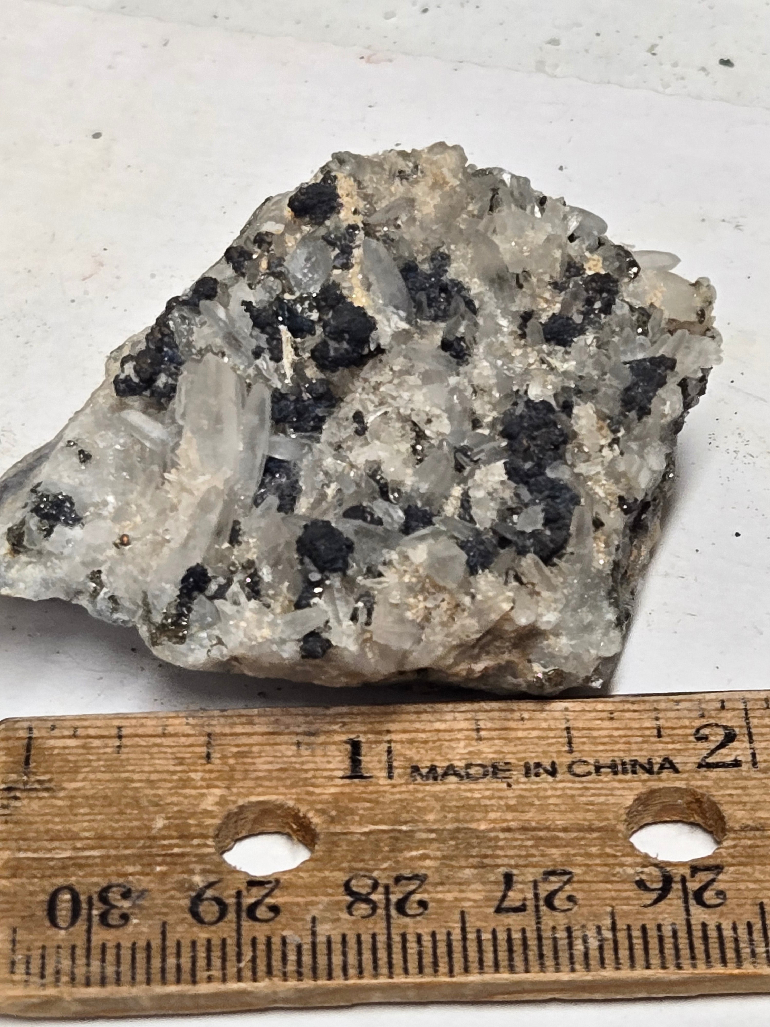 Chalcocite quartz specimen