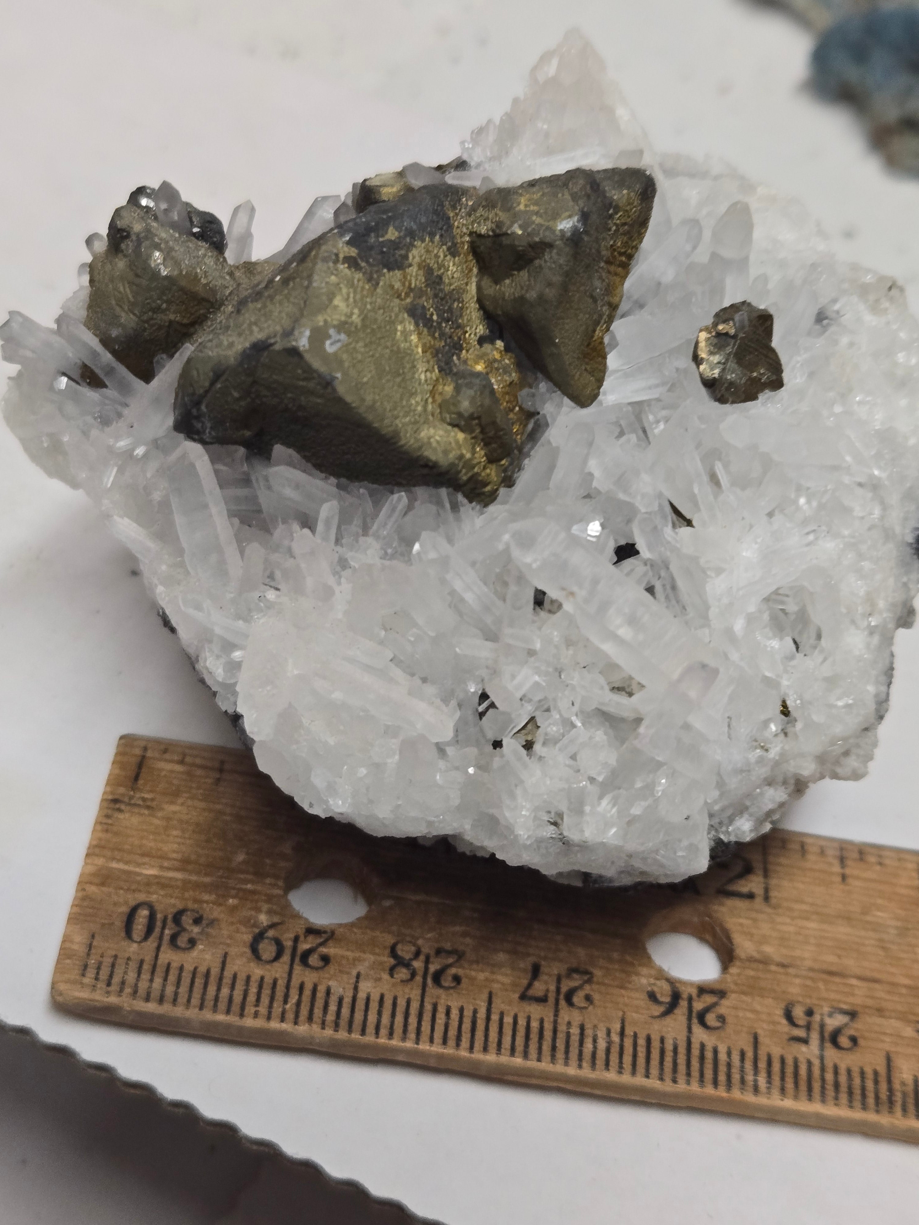 Chalcopyrite with quartz specimen