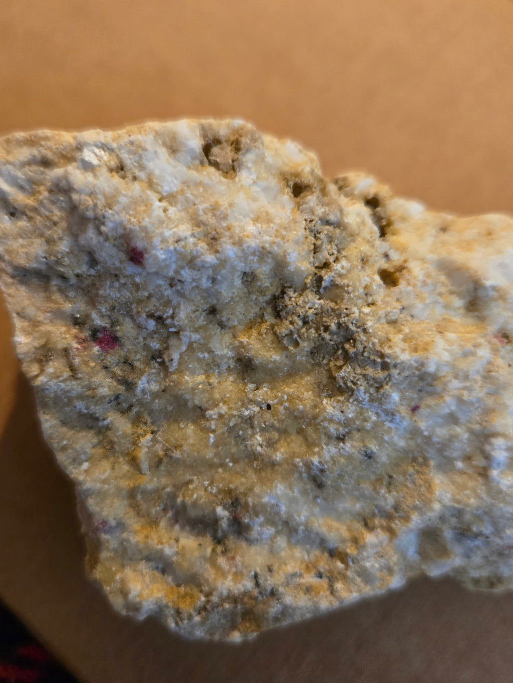 Cinnabar on calcite