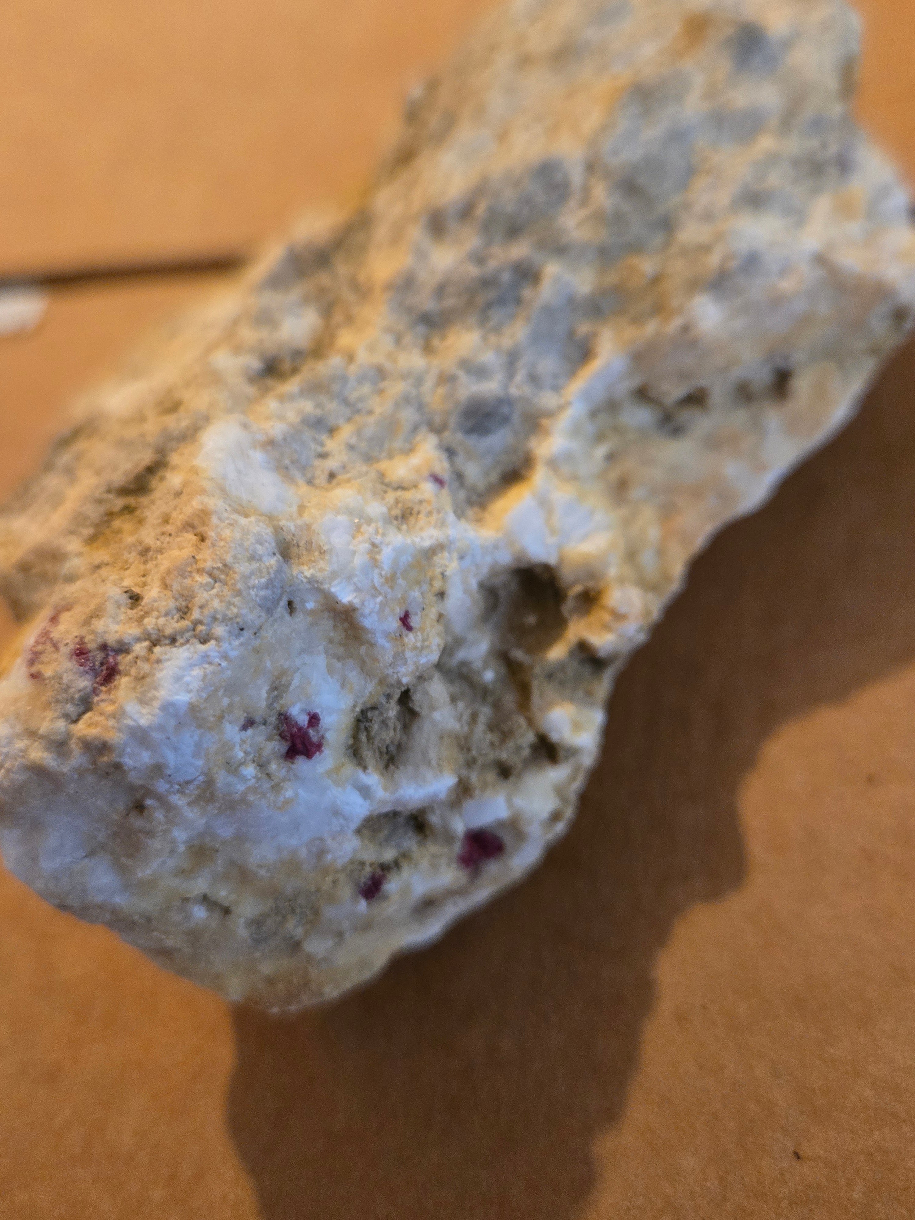 Cinnabar on calcite