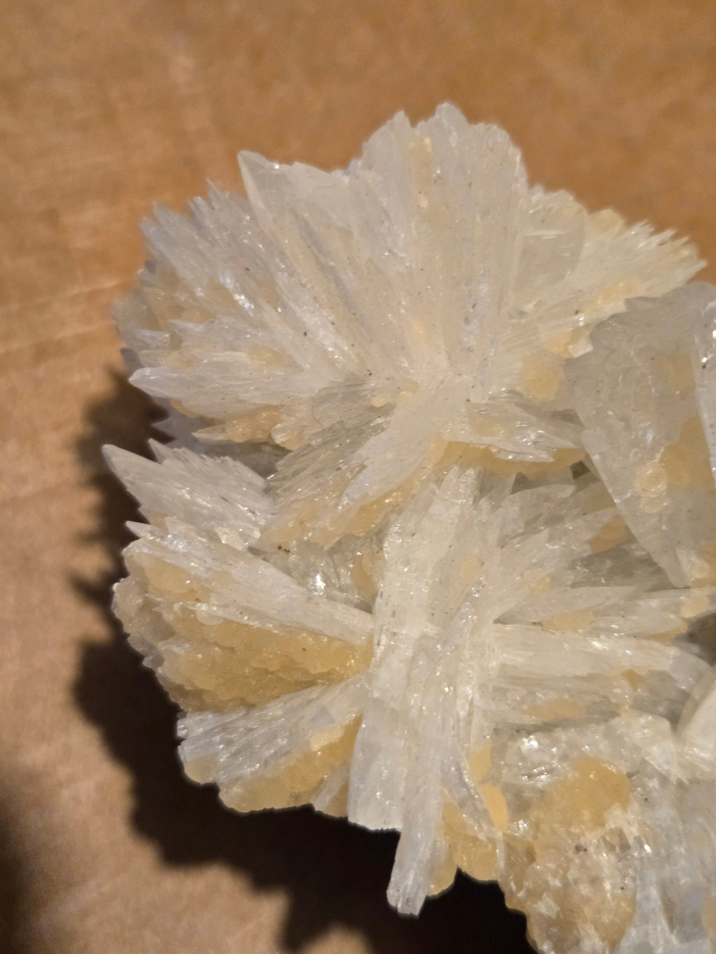 Colemanite cluster with calcite