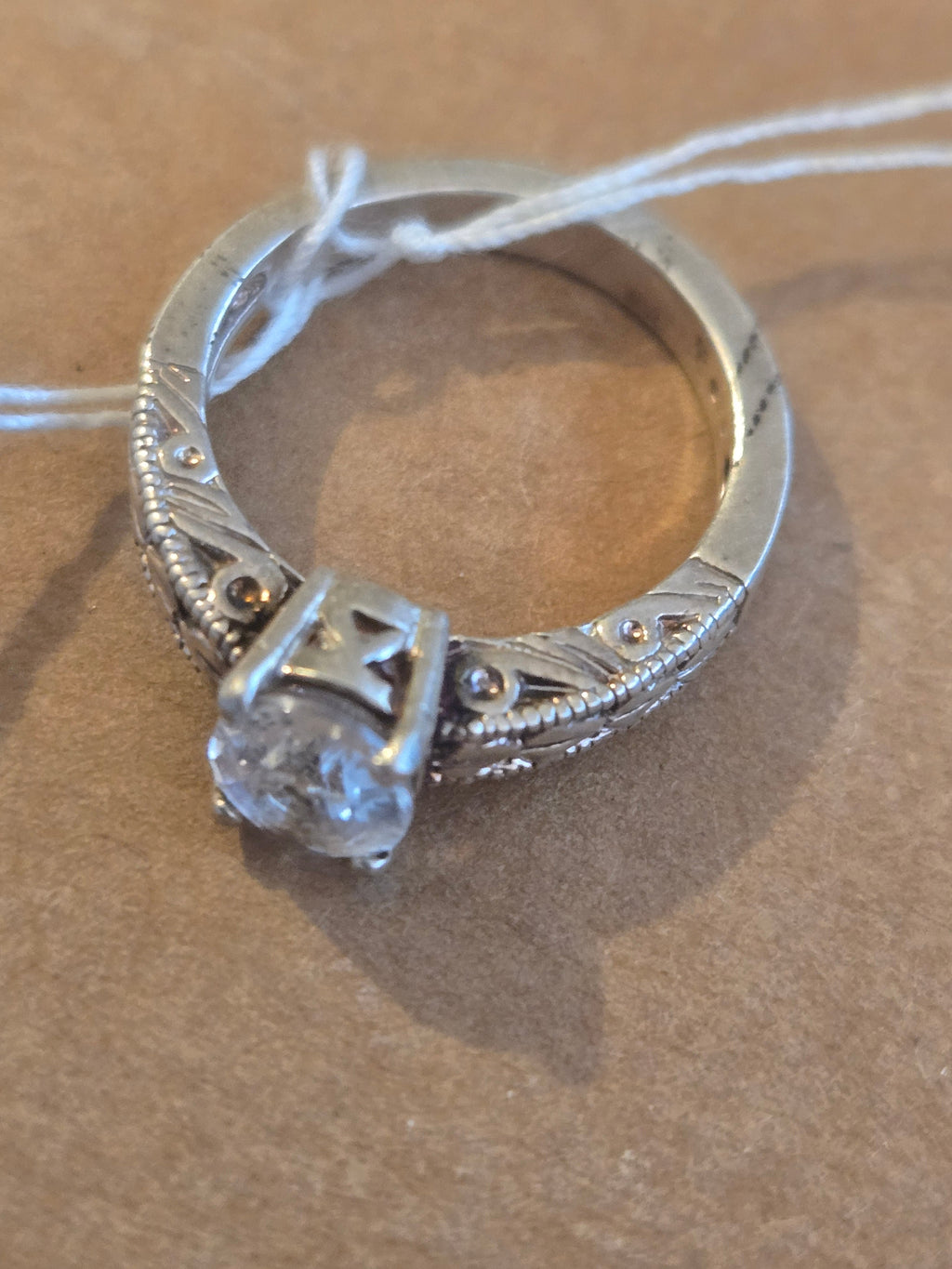 Colorado Topaz Engraved Shank Ring