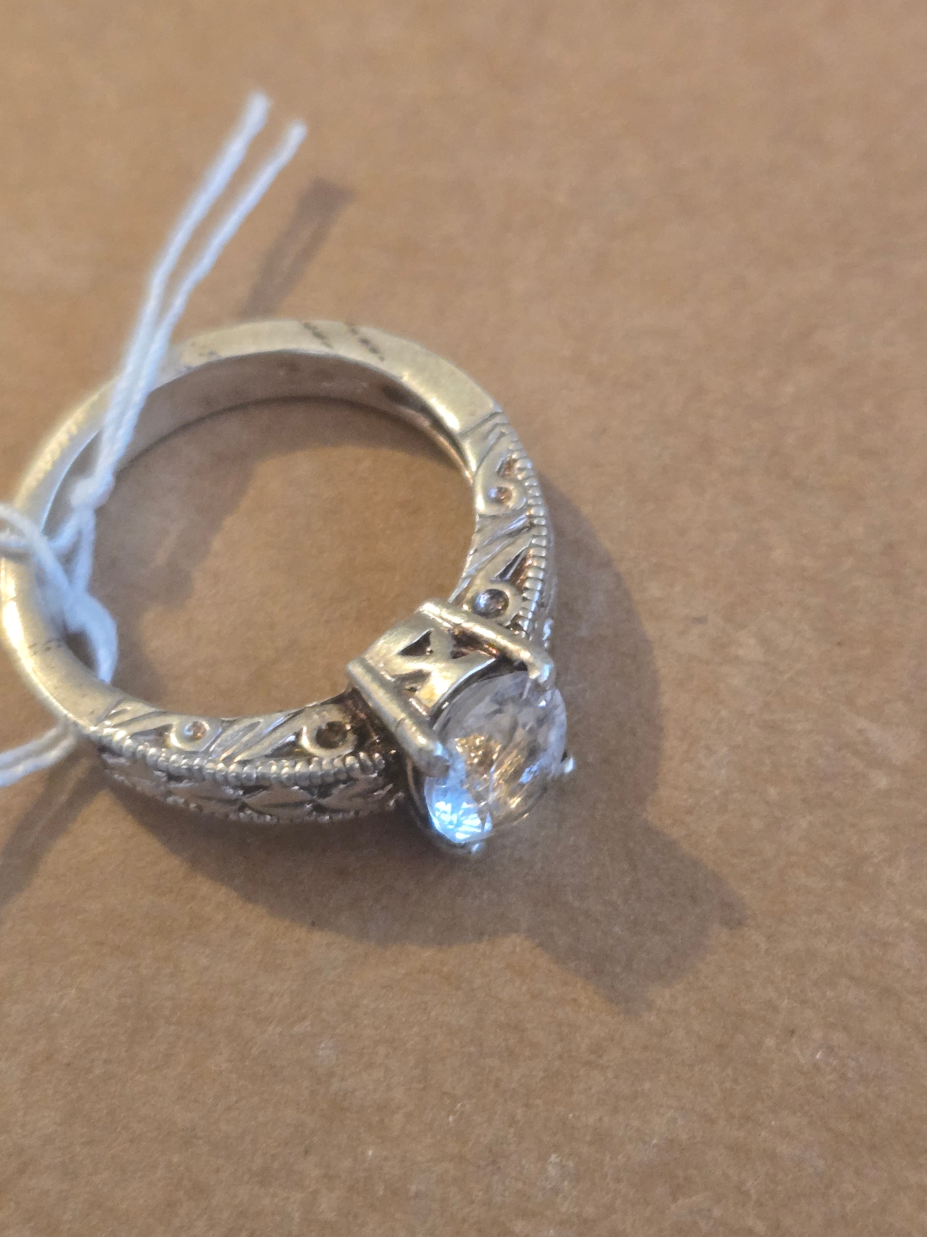 Colorado Topaz Engraved Shank Ring