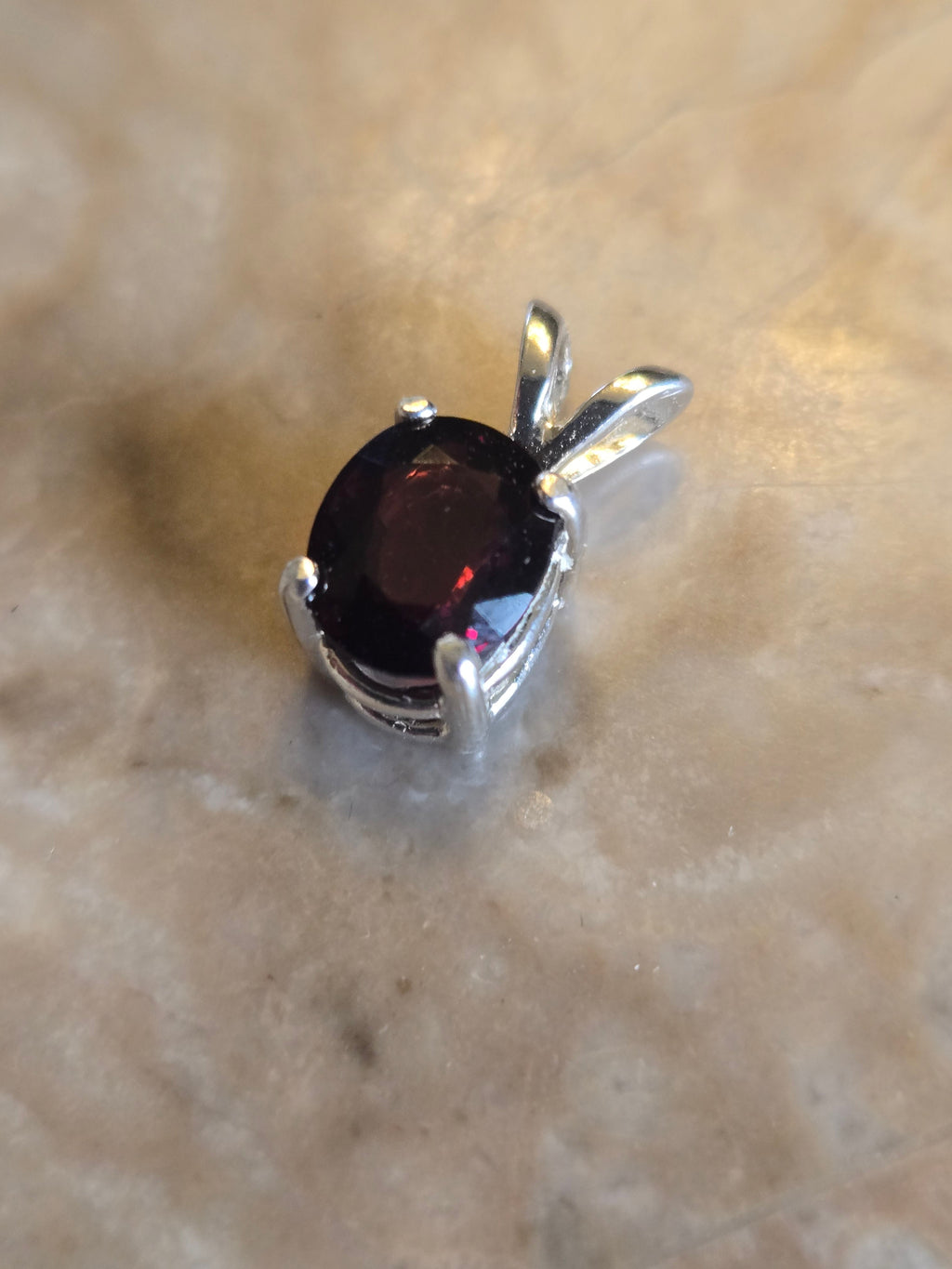 Cranberry spinel pendant