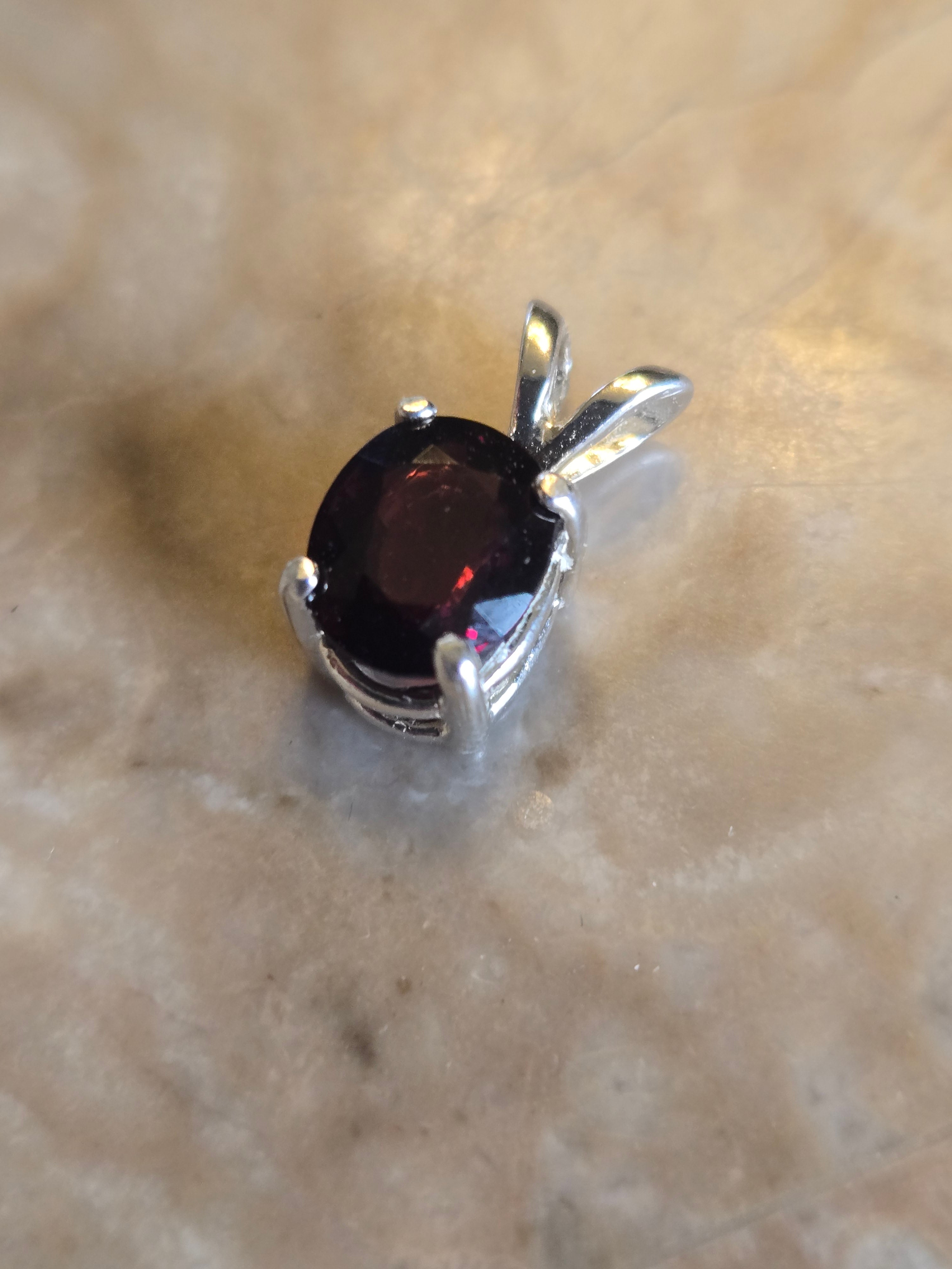 Cranberry spinel pendant