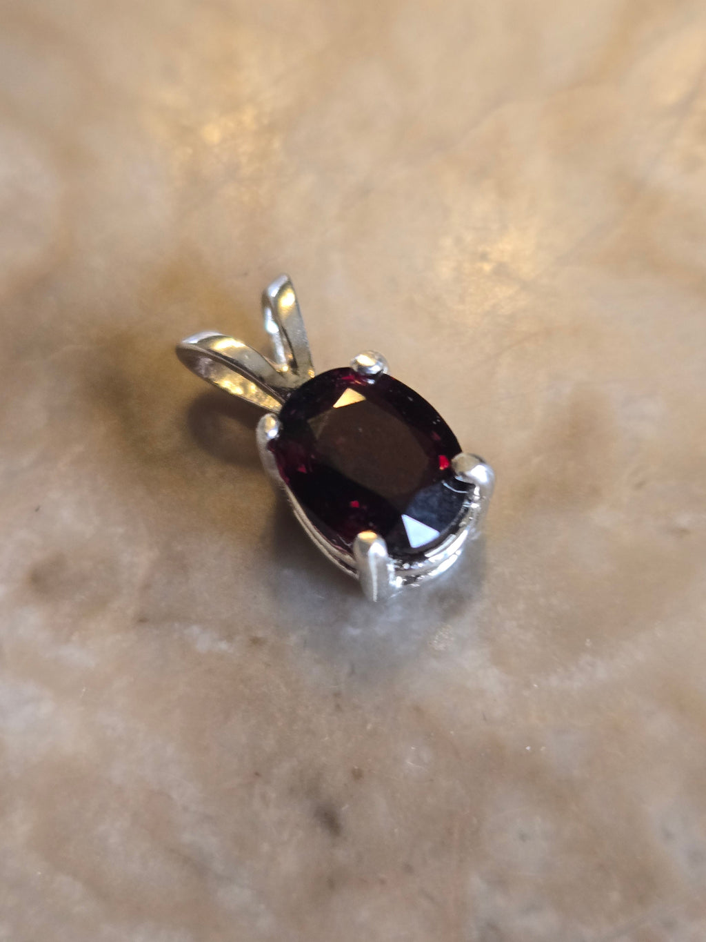 Cranberry spinel pendant