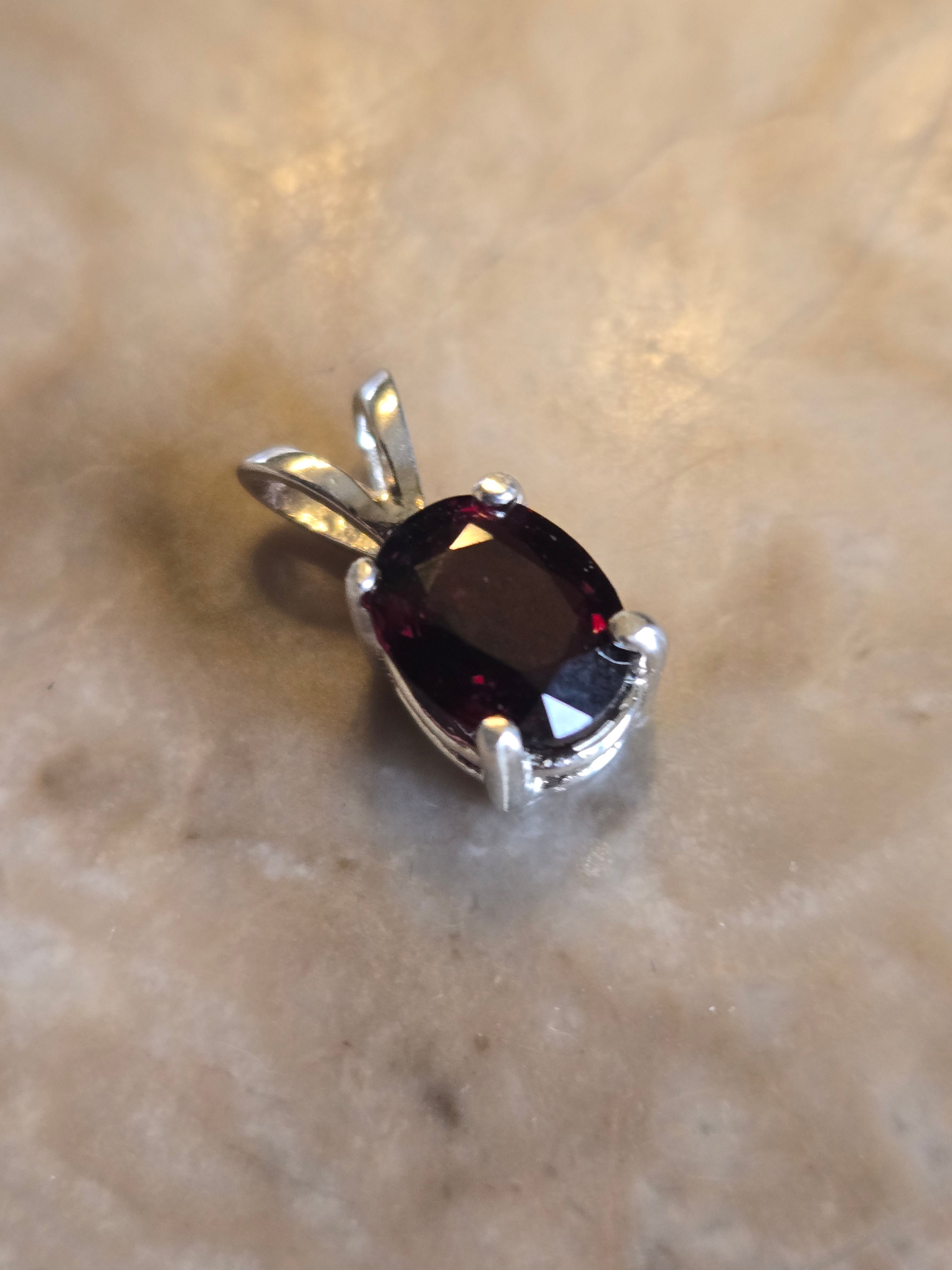Cranberry spinel pendant