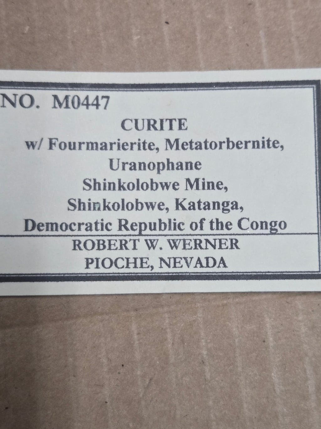 Curite fourmarierite uranophane torbernite