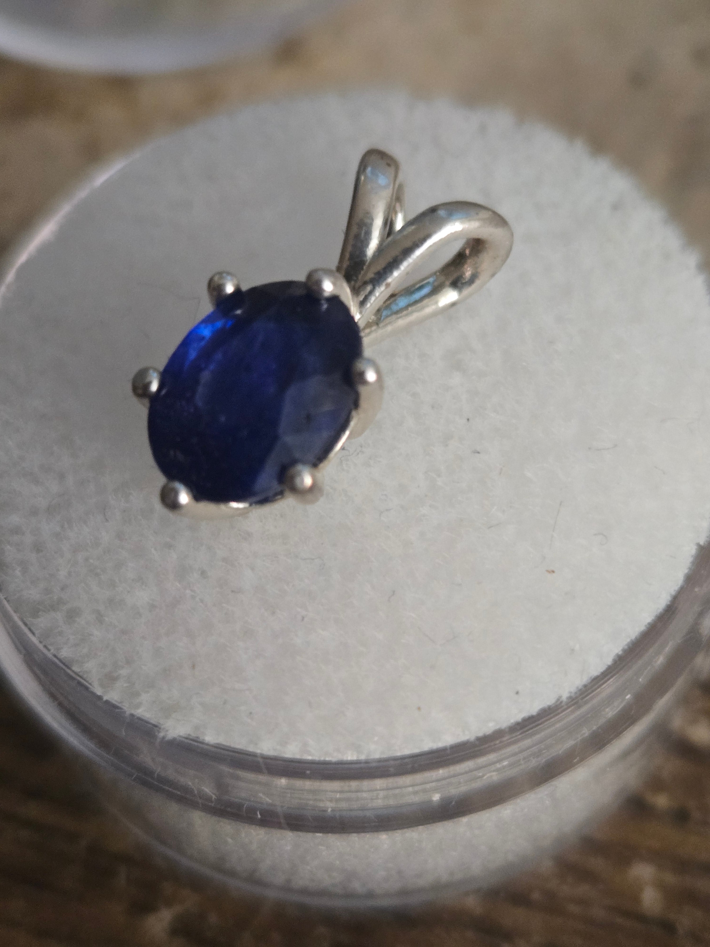 Deep Blue Sapphire Pendant