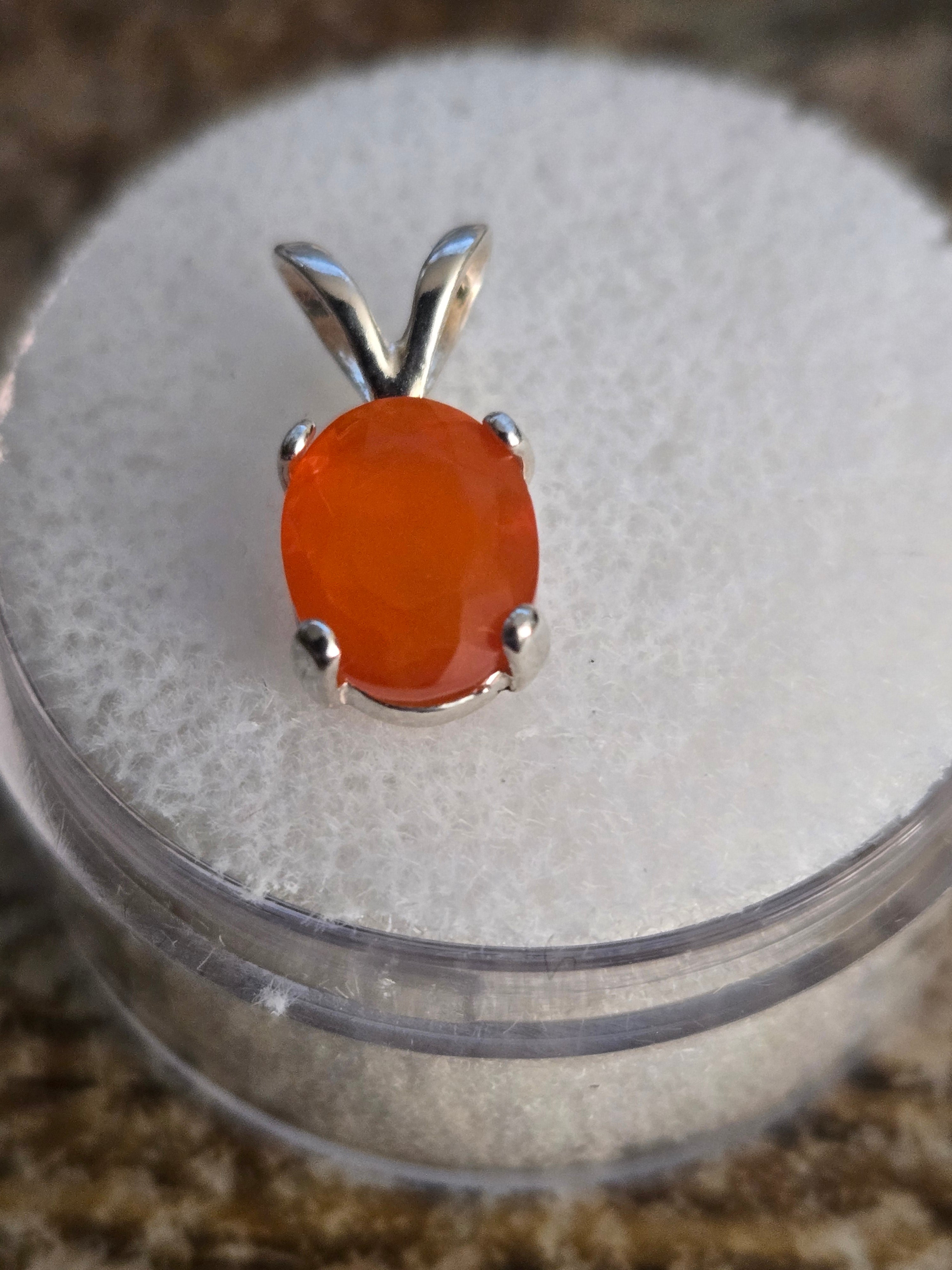 Fire opal pendant