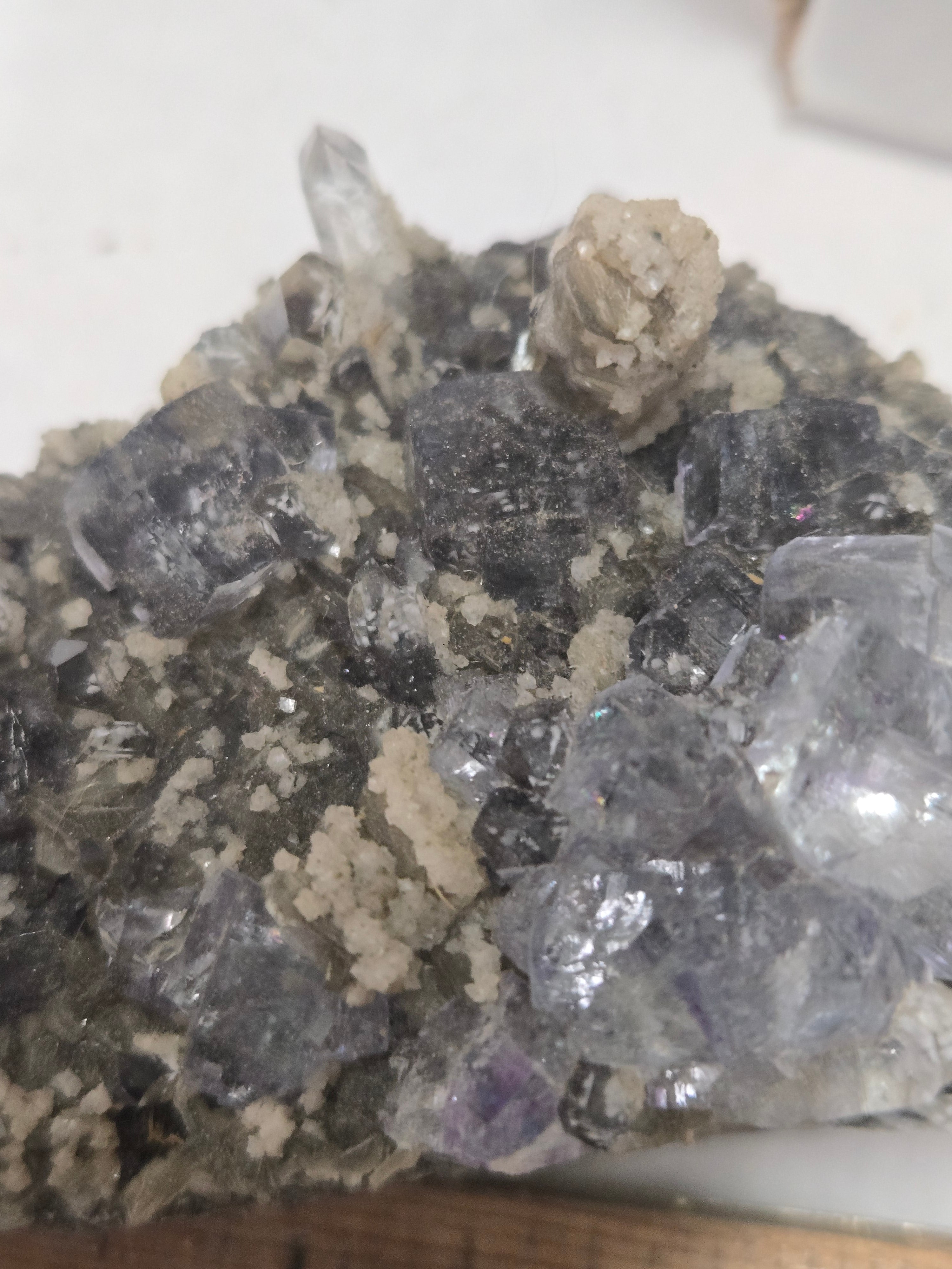 Fluorite mica and quartz