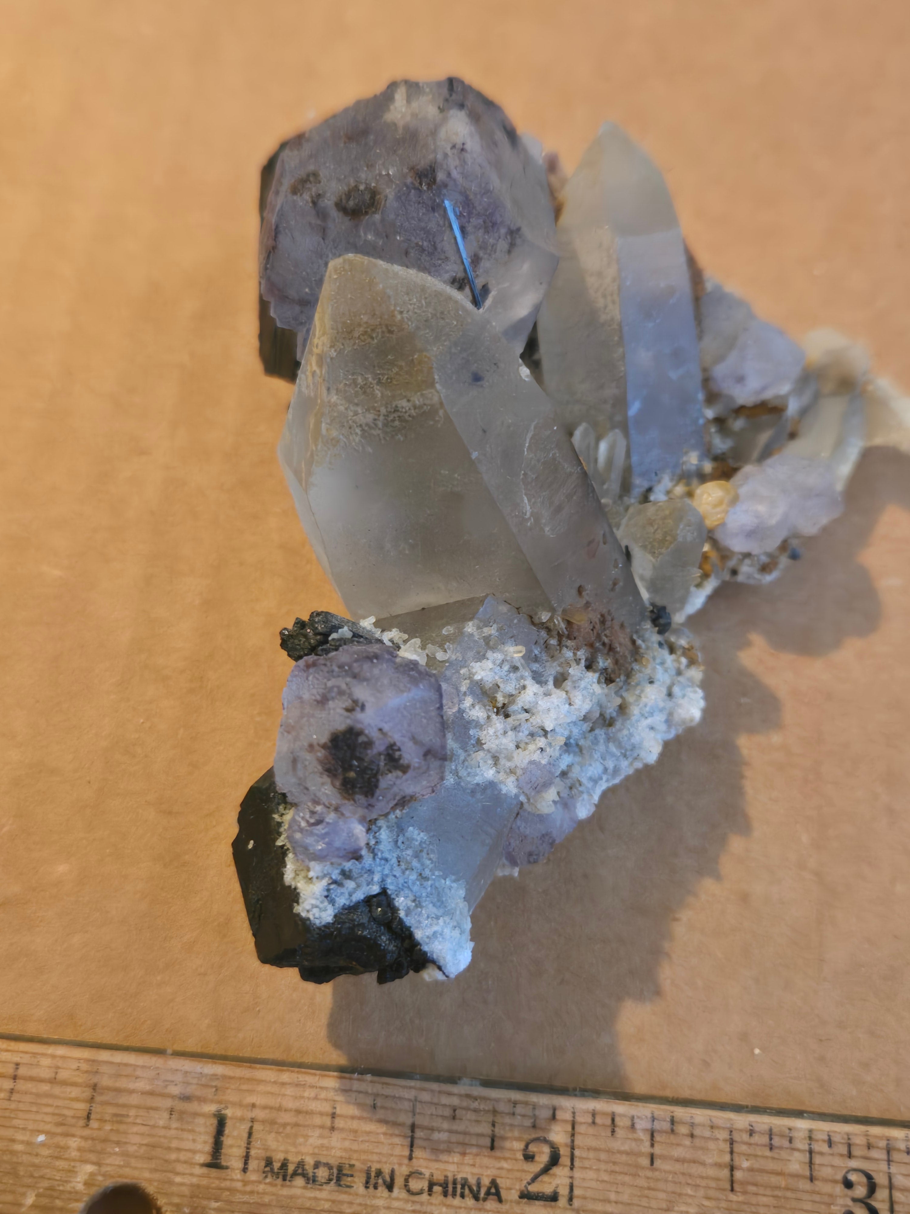 Fluorite Schorl Tourmaline Quartz Cluster