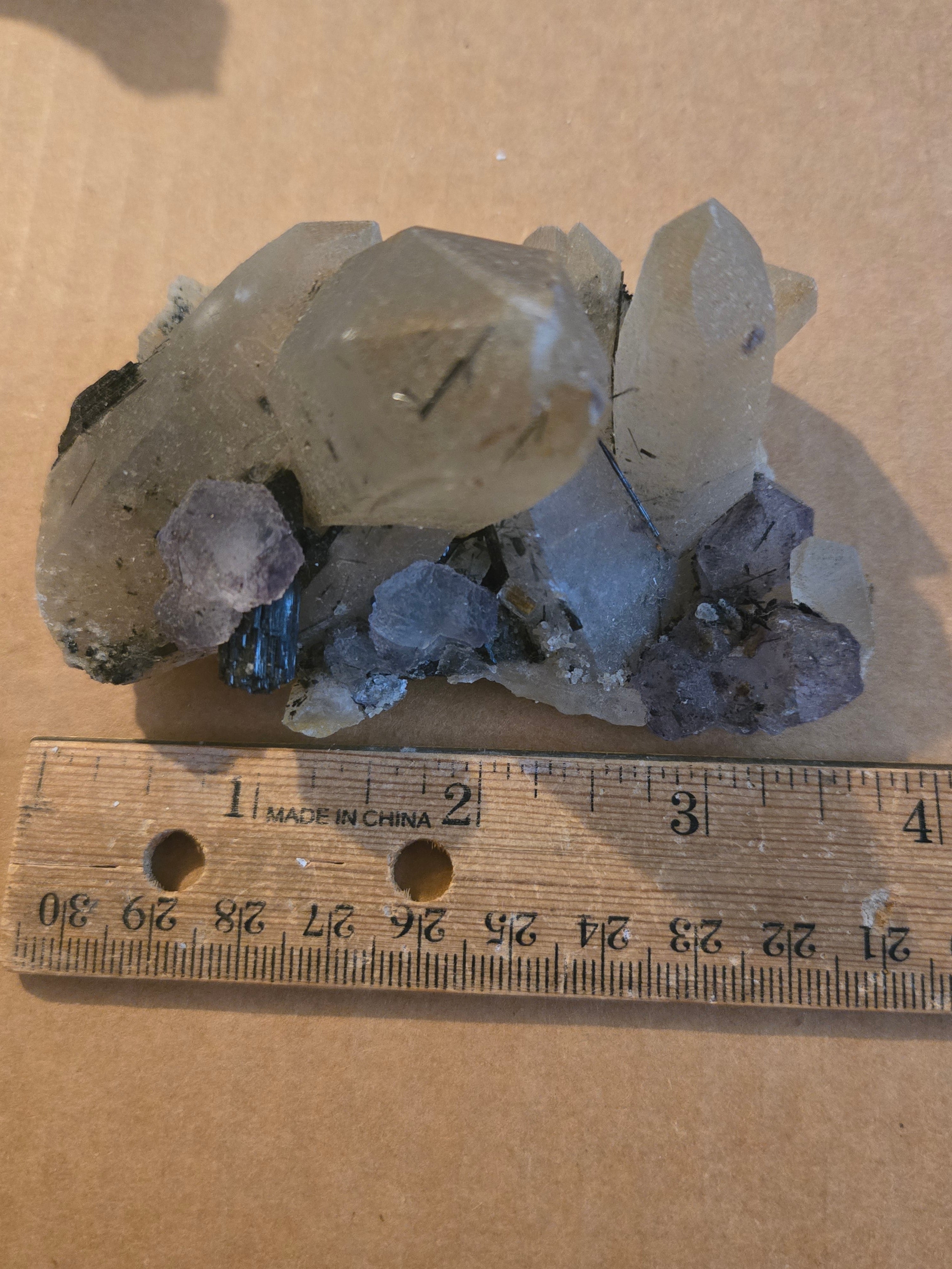 Fluorite Schorl Tourmaline Quartz Cluster