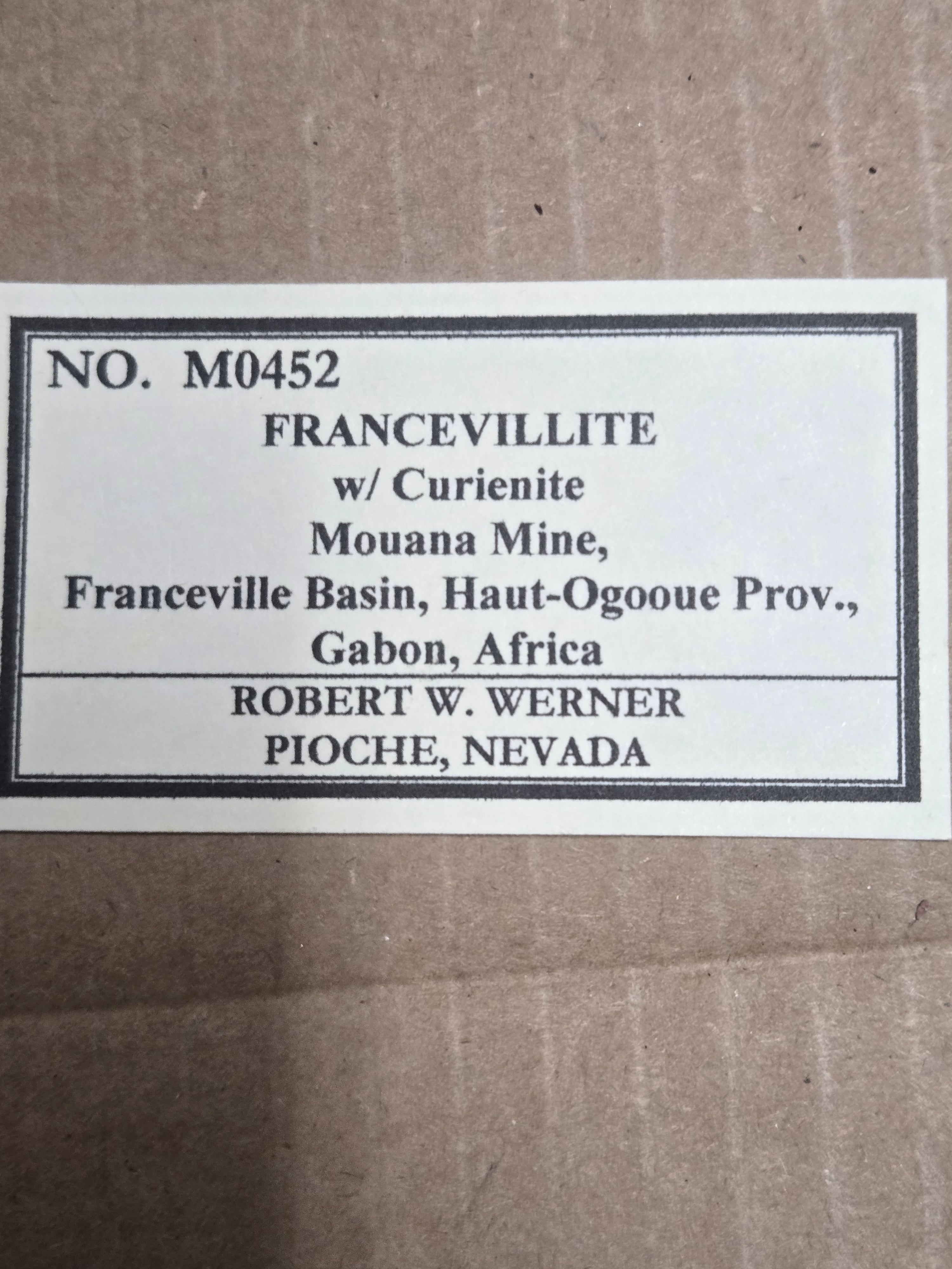 Francevillite with curienite