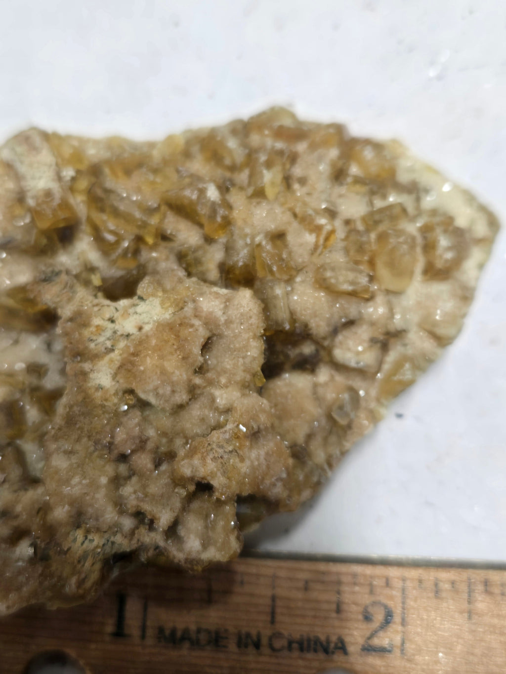 Golden barite cluster