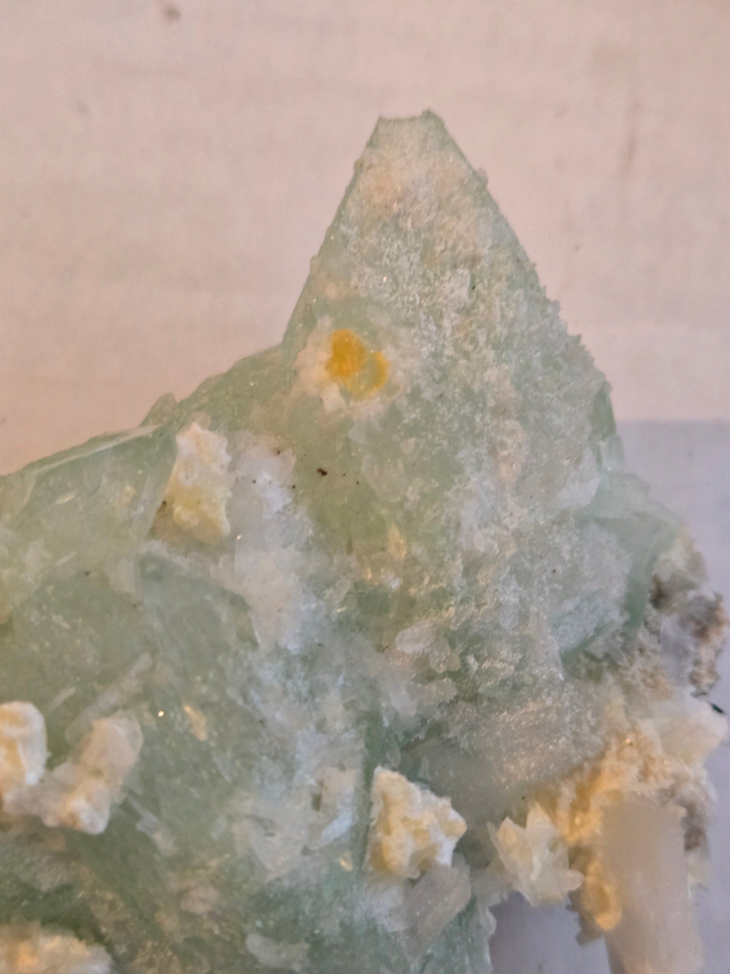 Green Apophyllite (Fluorapophyllite) with Mordenite specimen