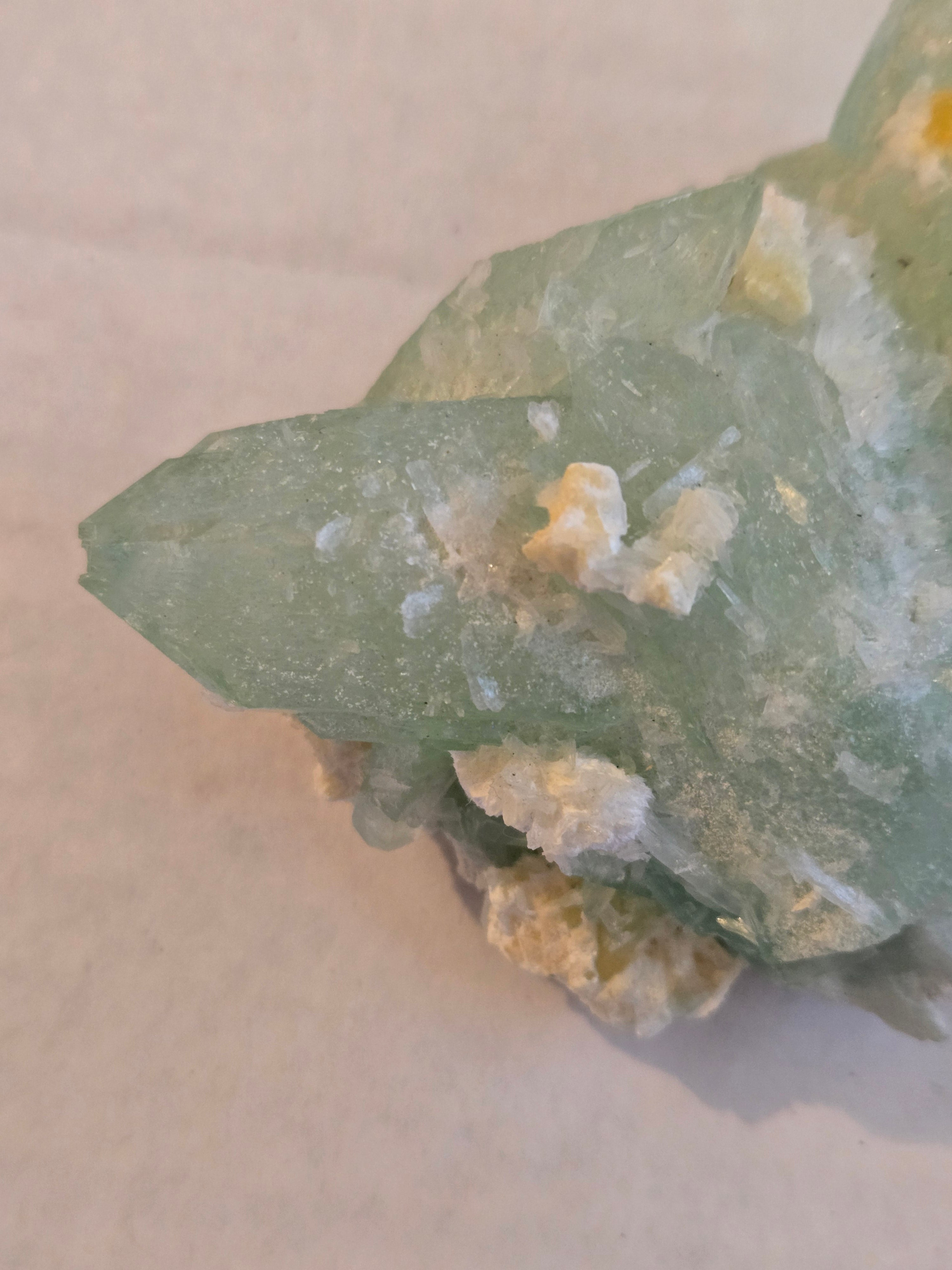 Green Apophyllite (Fluorapophyllite) with Mordenite specimen
