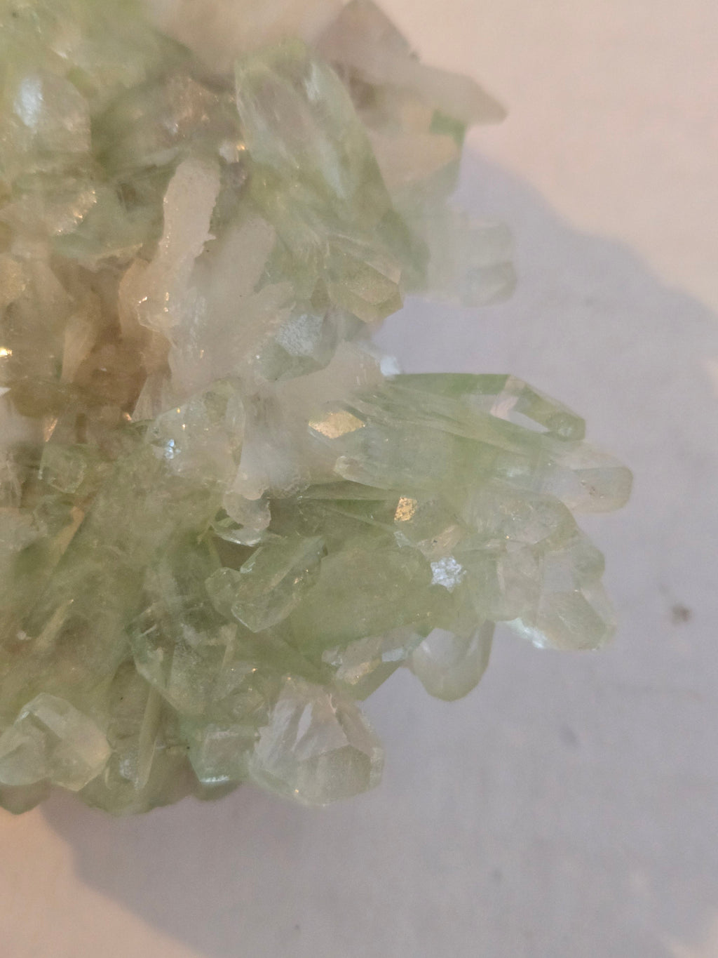 Green Apophyllite (Fluorapophyllite) with stilbite specimen