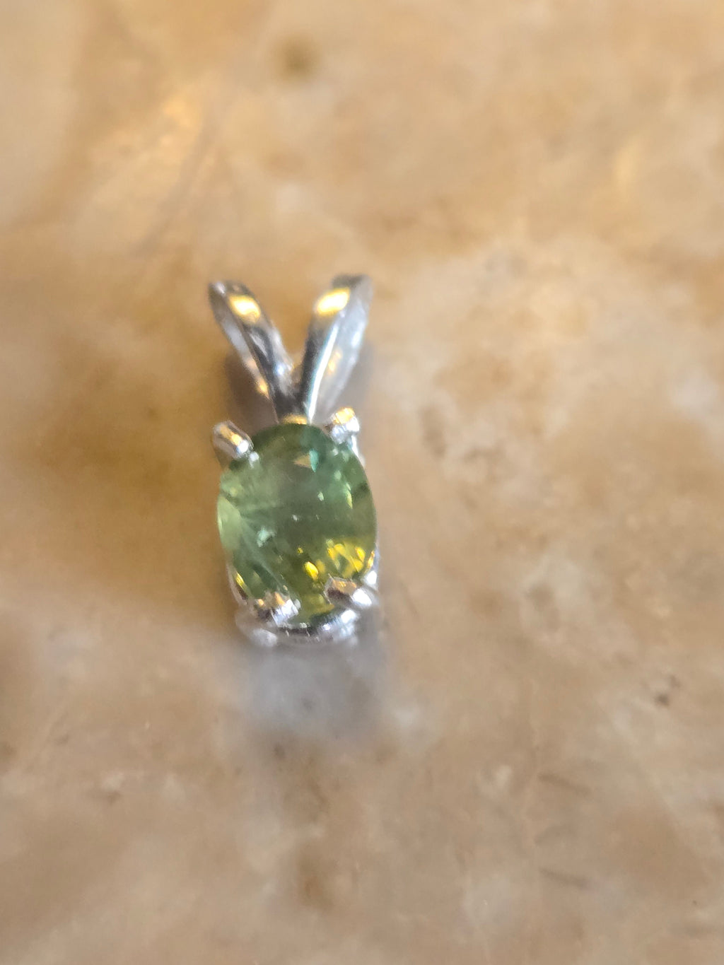 Green Australian sapphire pendant